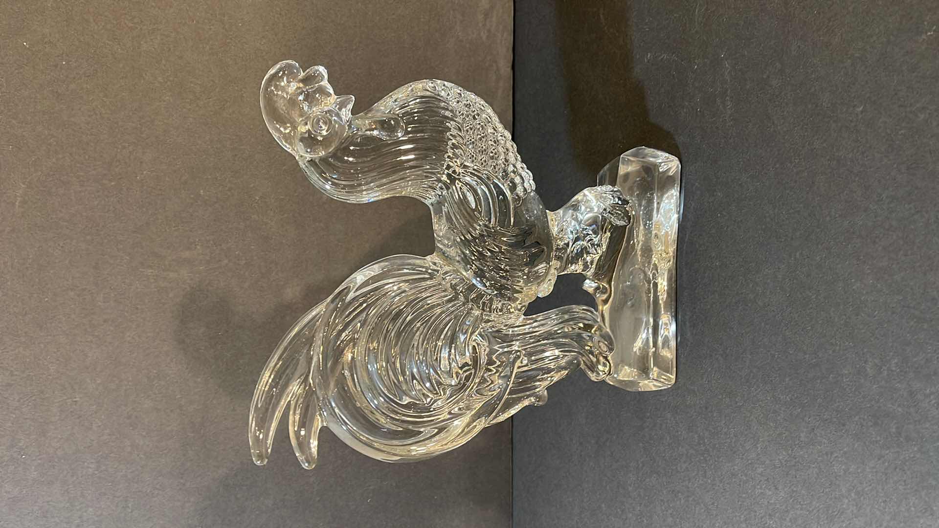 Photo 1 of Fostoria Clear Glass Chanticleer Rooster 10"