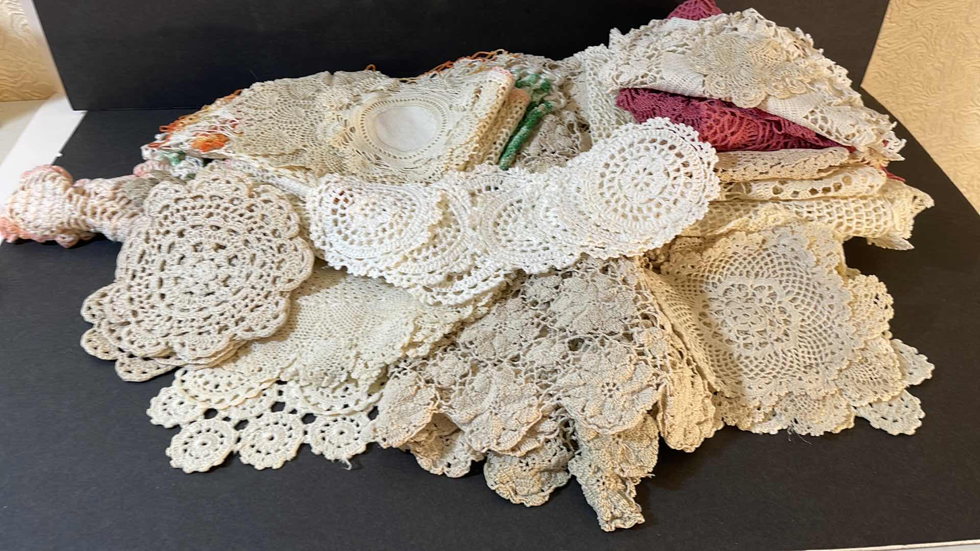 Photo 1 of Vintage and antique doilies large lot