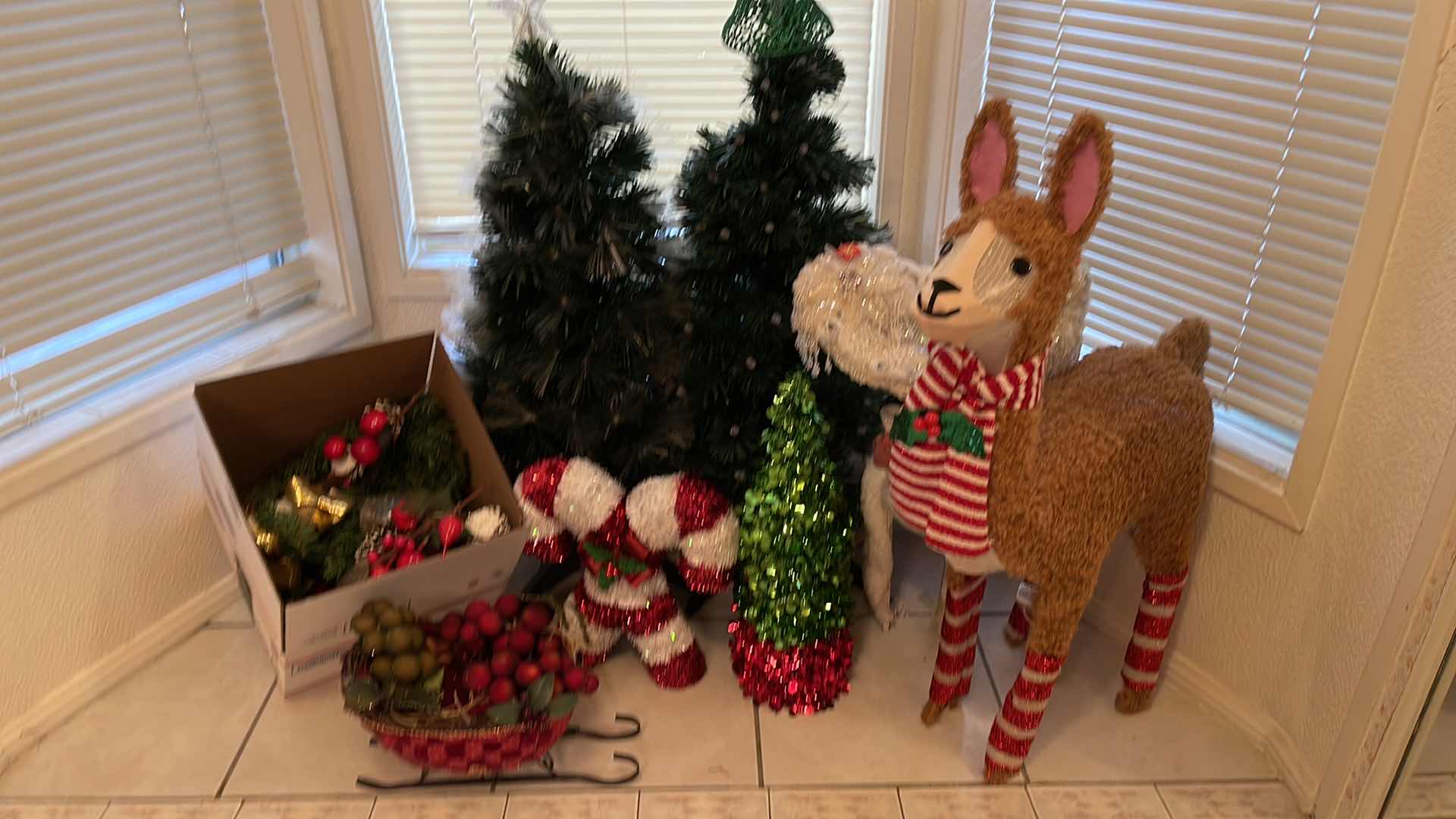 Photo 1 of CHRISTMAS DECOR, LIGHT UP LAMA, TREE & MUCH MORE H 33”