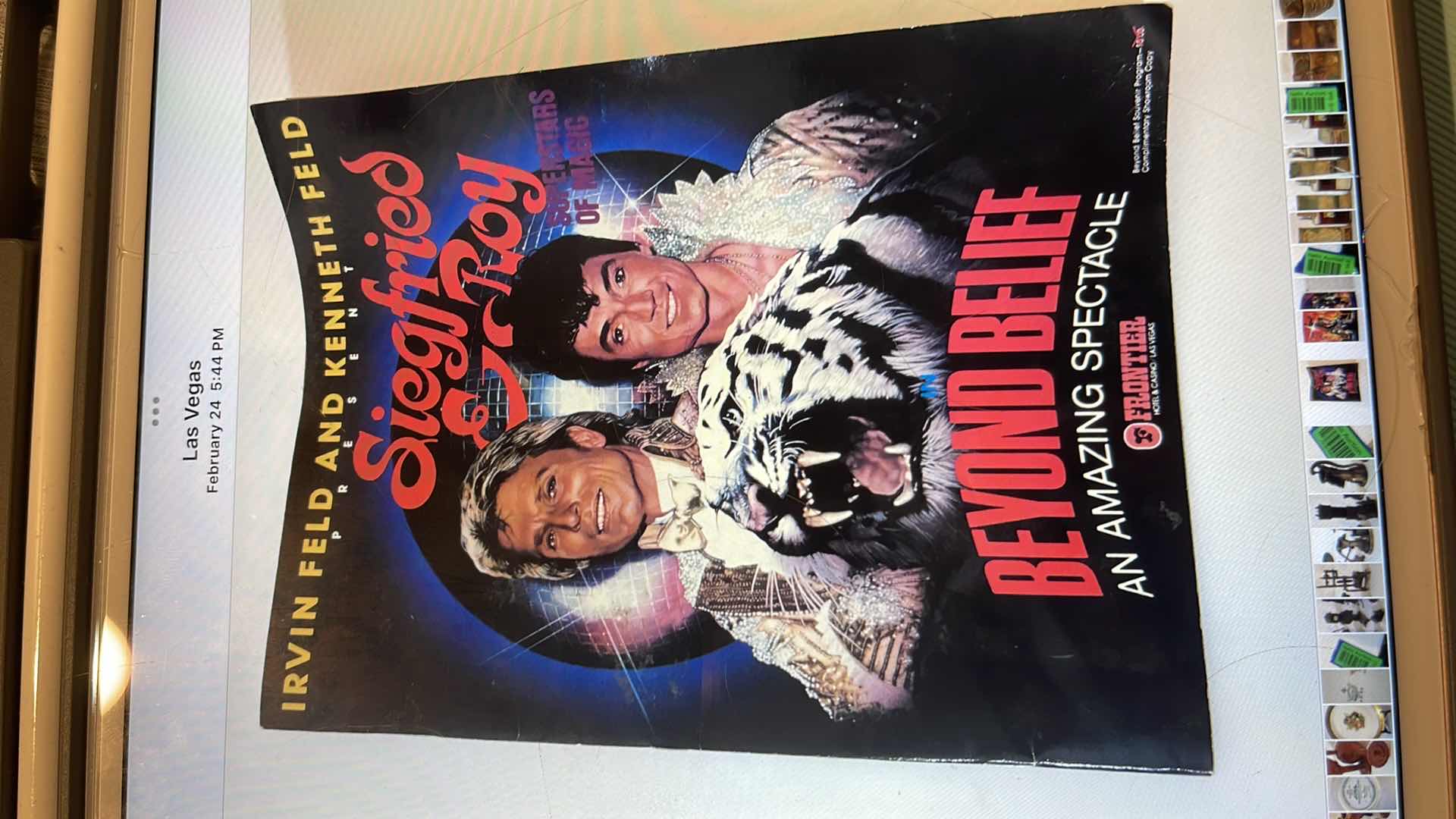 Photo 1 of SIEGFRIED & ROY BEYOND BELIEF VINTAGE 80’s PROGRAM FRONTIER LAS VAGAS