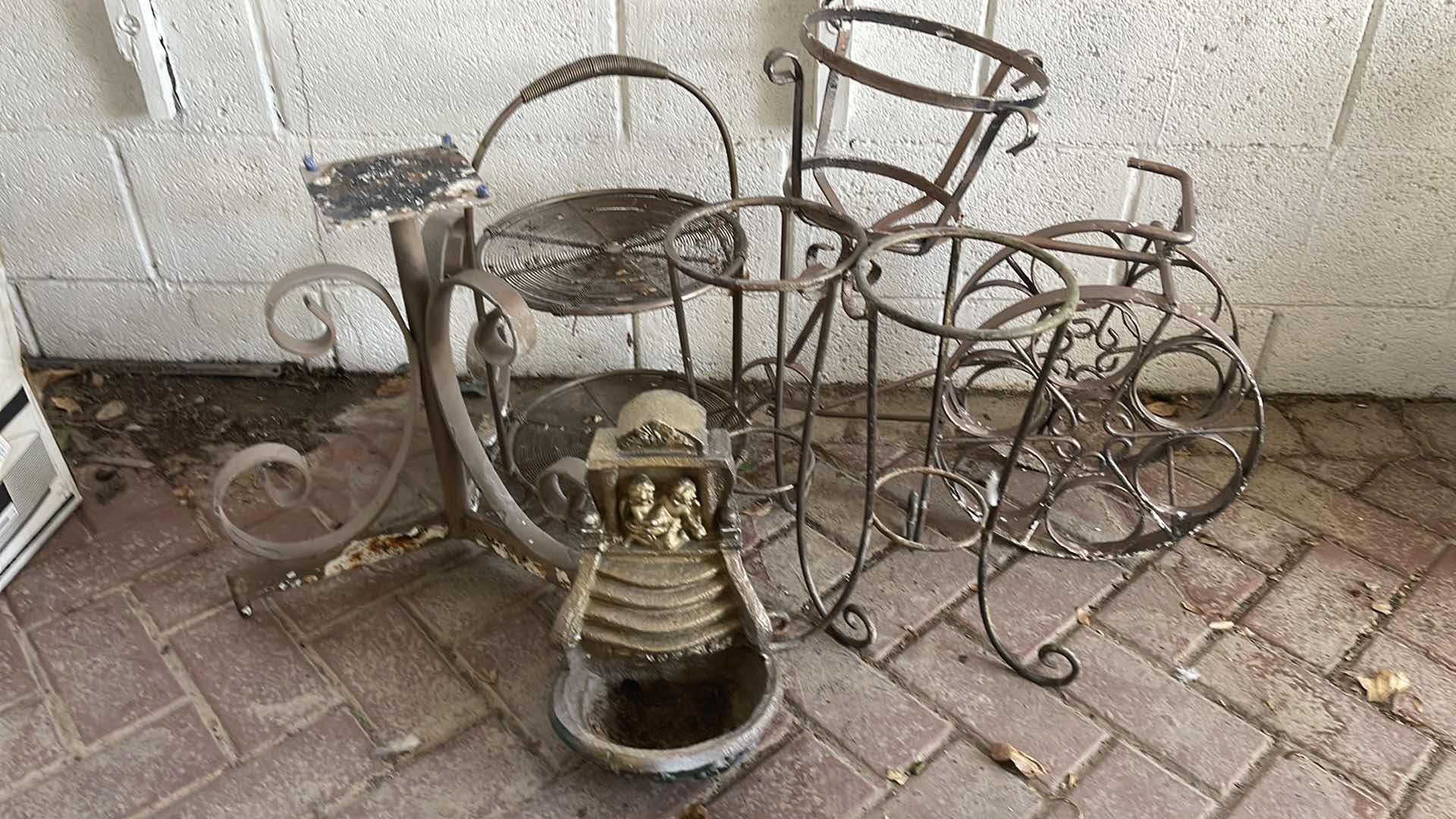 Photo 1 of VINTAGE WROUGHT IRON BICYCLE PLANT STAND & MORE
