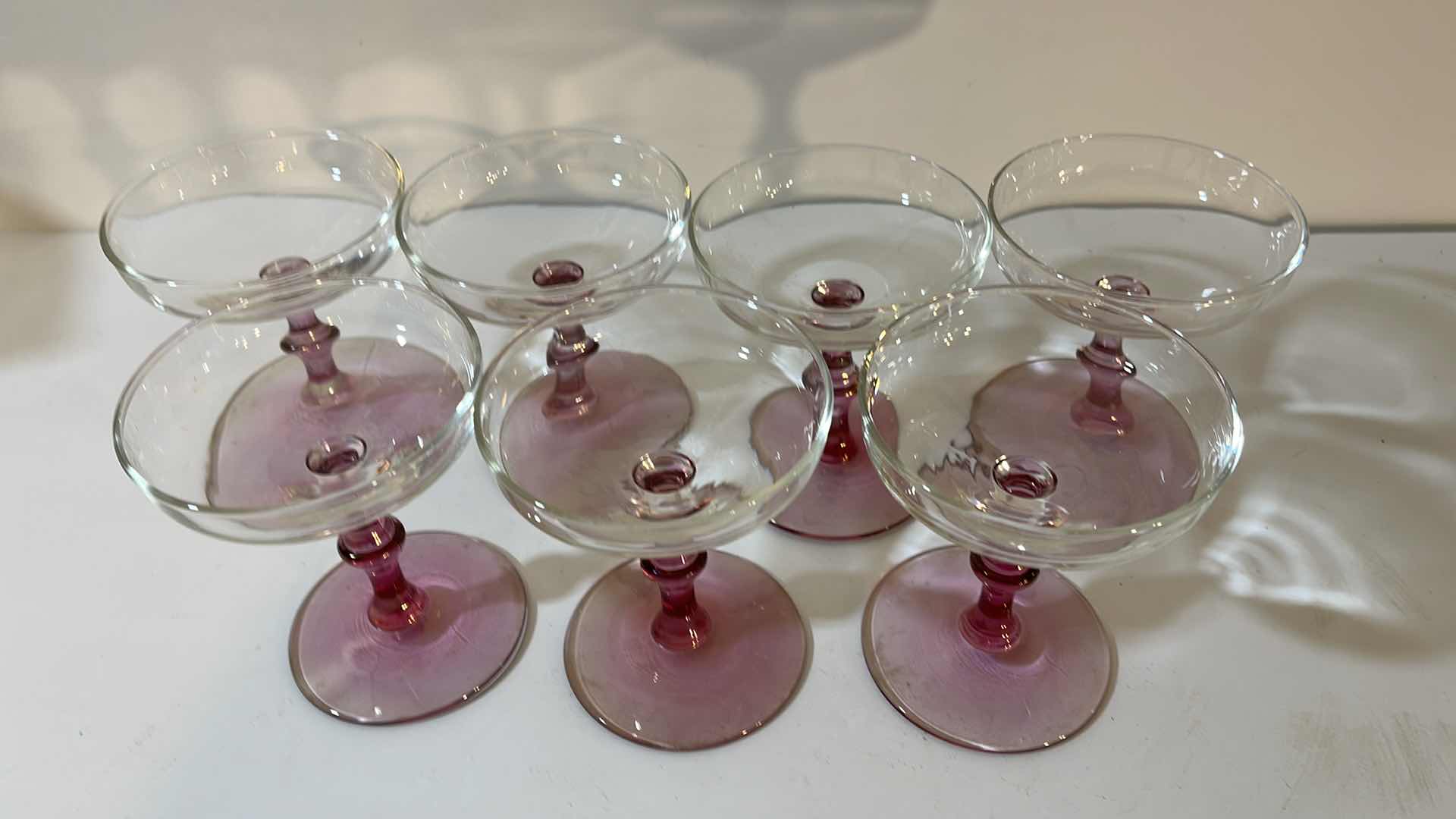 Photo 2 of CROWN CRYSTAL GLASS (AUSTRALIA) CHAMPAGNE COUPE GLASSES SET OF 6 + 1