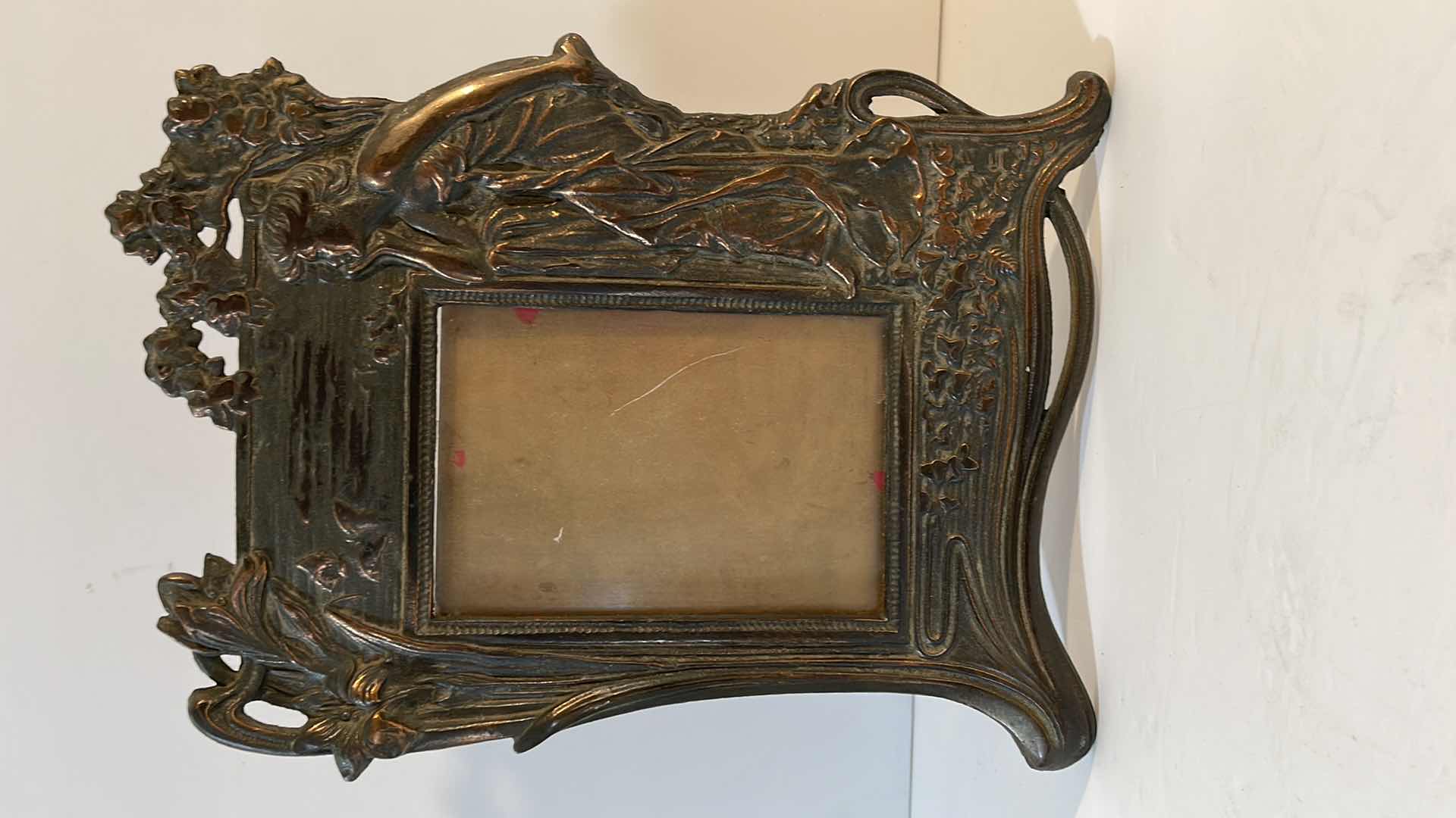 Photo 1 of ART NOUVEAU COPPER PICTURE FRAME H11”xW8” 