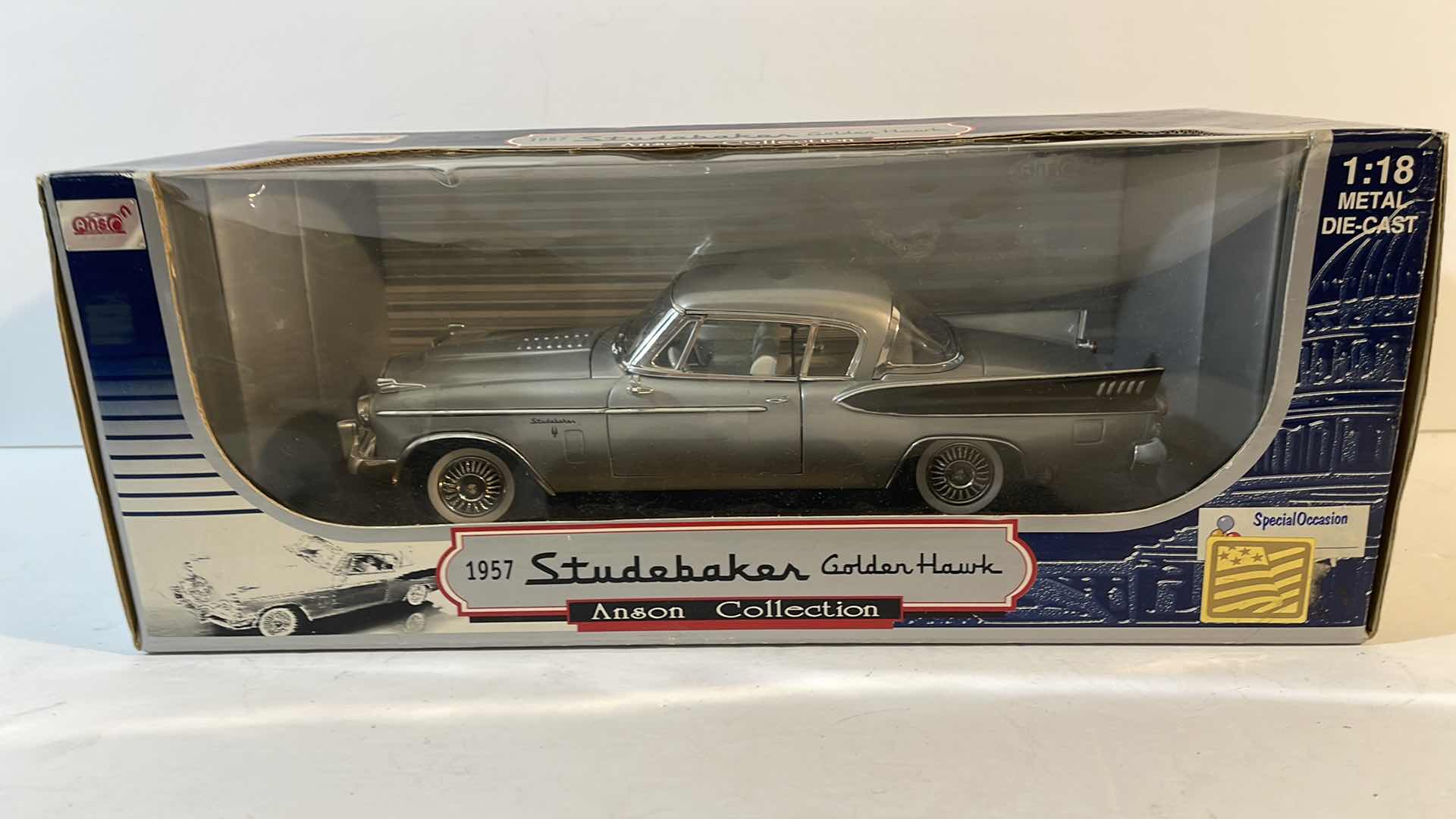 Photo 1 of ANSON CLASSICS 1957 STUDEBAKER GOLDEN HAWK METAL DIE-CAST CAR 1:18