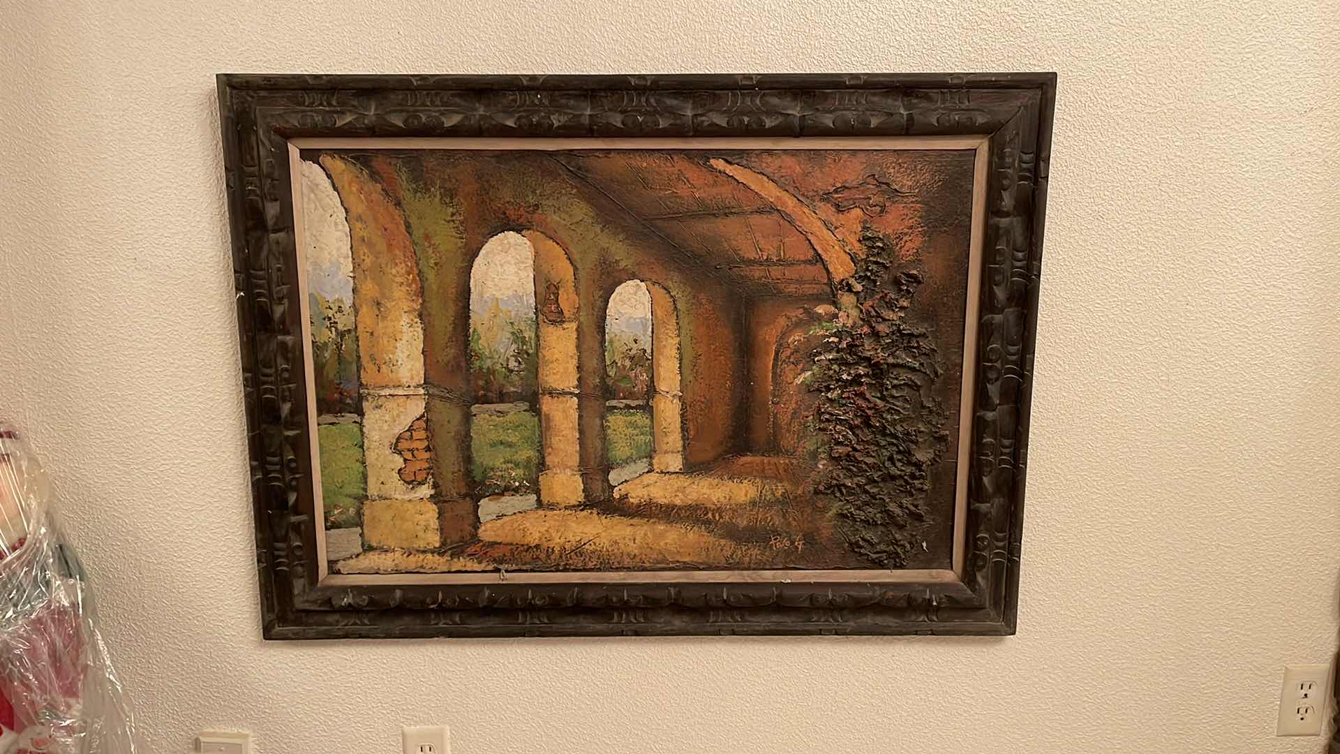Photo 3 of Vintage signed 3D textured ART 43x31
