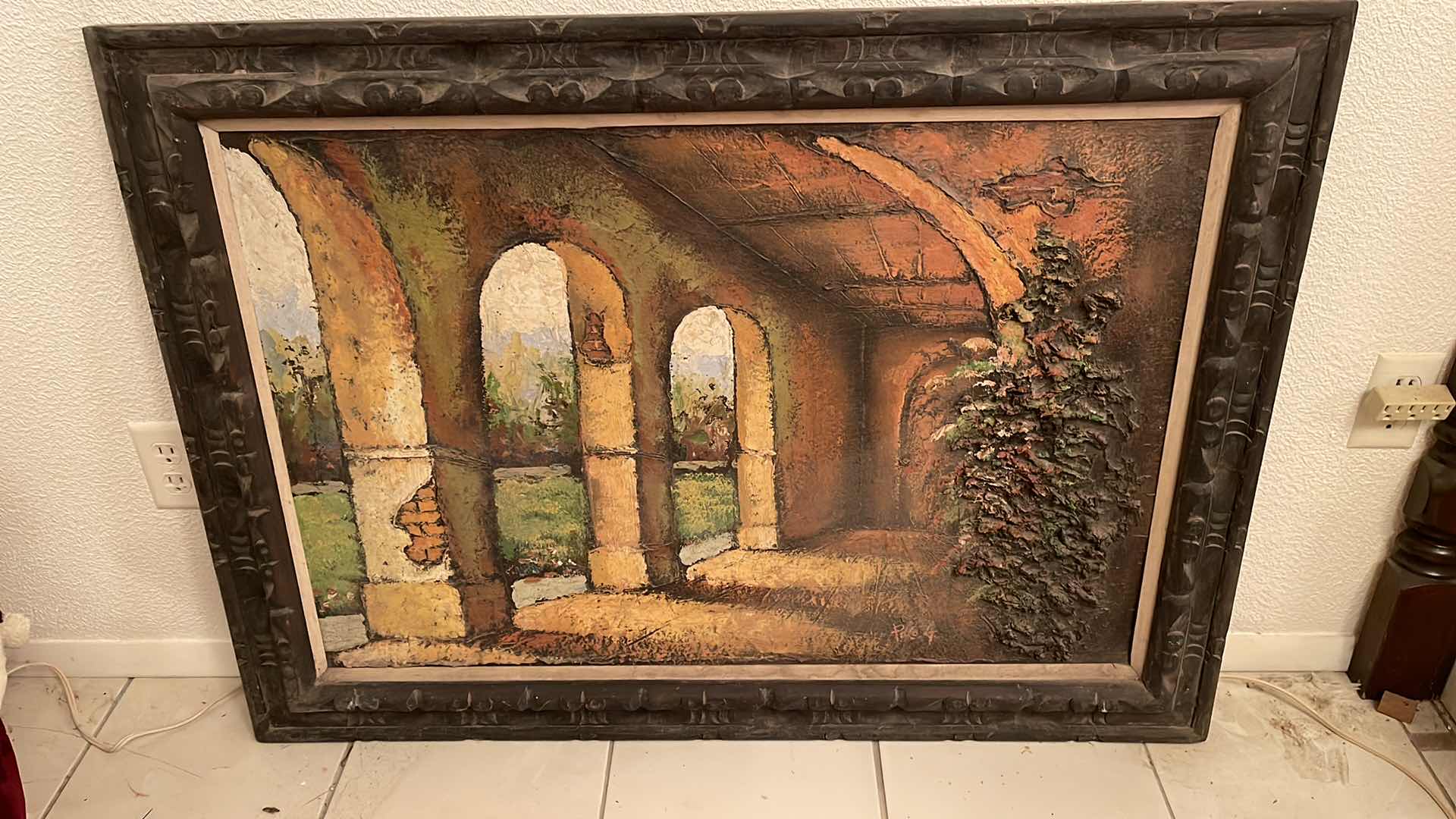 Photo 1 of Vintage signed 3D textured ART 43x31
