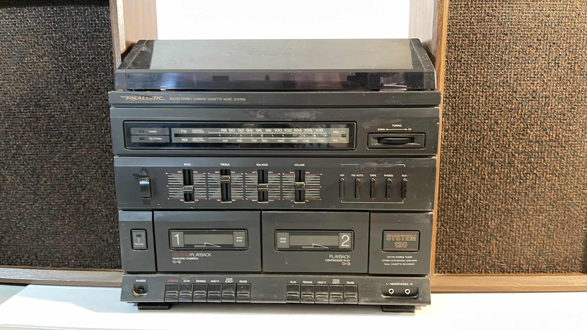 Photo 2 of REALISTIC AM/FM STEREO DUBBING CASSETTE MUSIC SYSTEM- SYSTEM 120  & LLOYD’S SPEAKERS MODEL WW-9481 SERIES-08