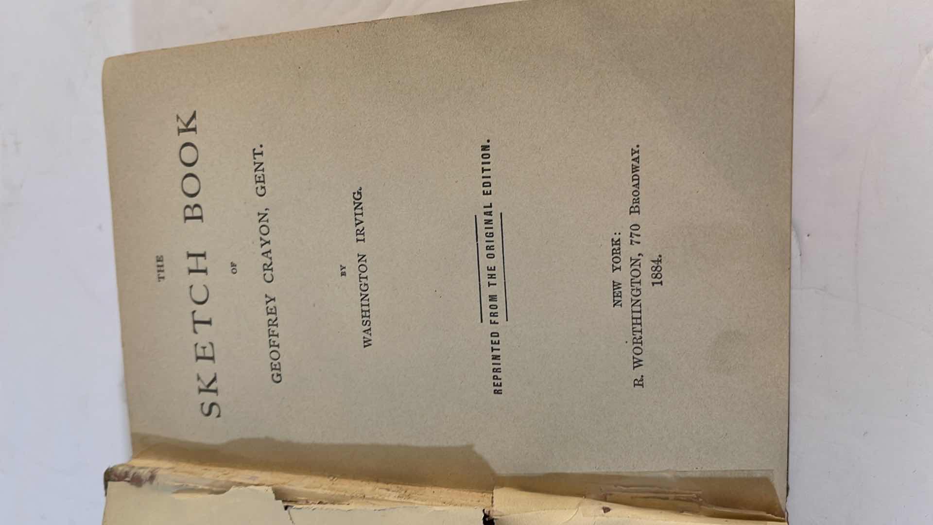 Photo 6 of 1884 ANTIQUE BOOK “THE SKETCH BOOK OF GEOFFREY CRAYON, GENT.” BY WASHINGTON IRVING