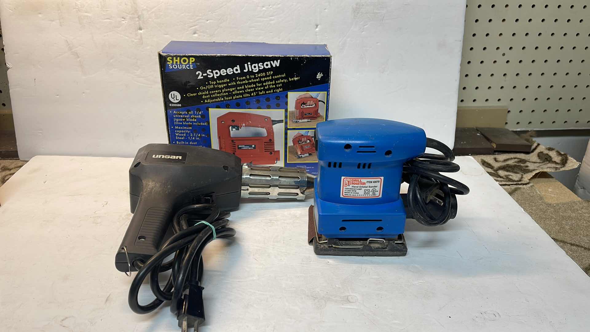 Photo 1 of DRILL MASTER SANDER , SHOP SOURCE JIGSAW & UNGAR HEAT GUN 6970