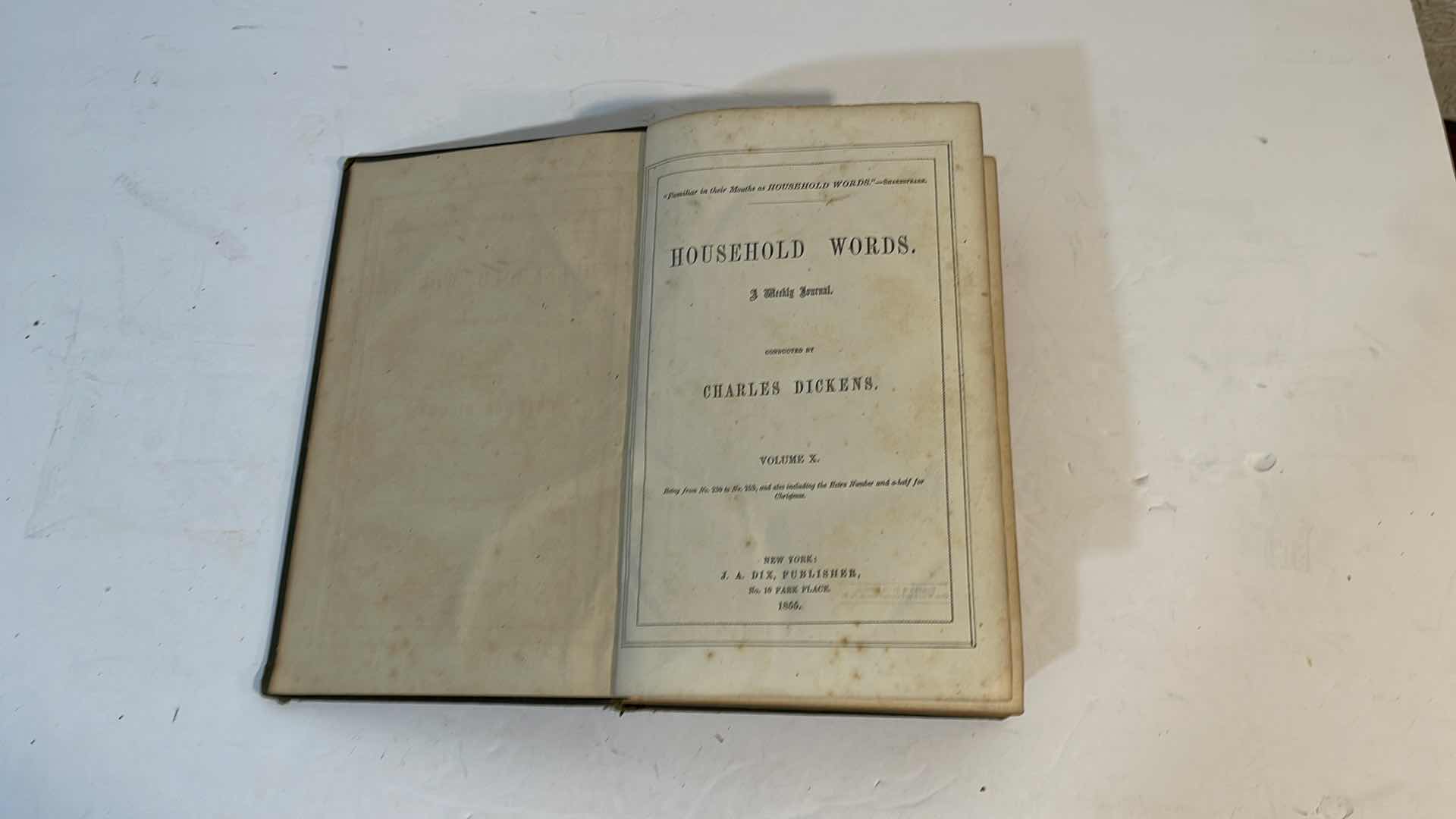 Photo 8 of 1854 ANTIQUE HOUSEHOLD WORDS A WEEKLY JOURNAL CONDUCT BY CHARLES DICKENS BOOKS VOLUME VIII 