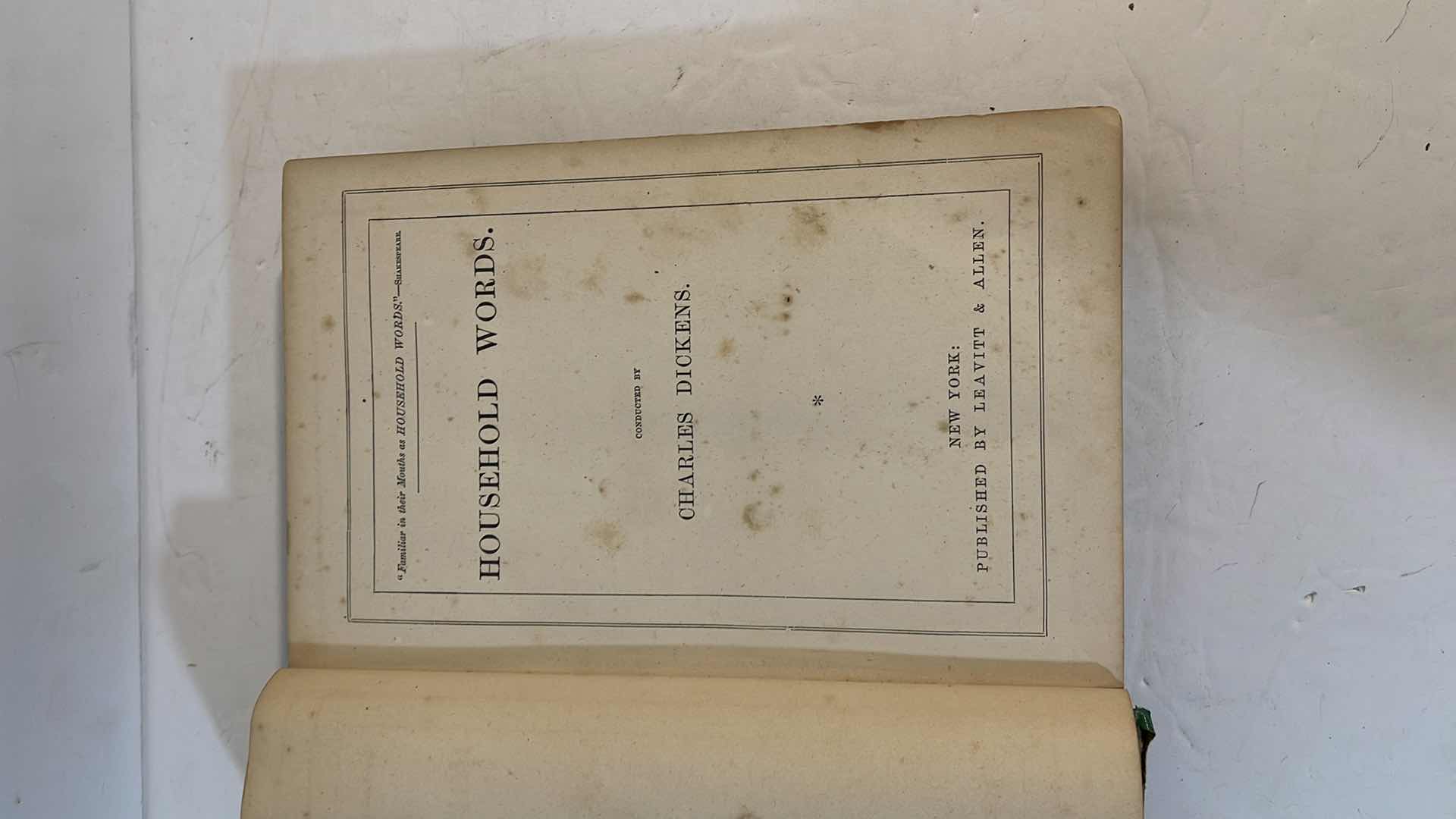 Photo 7 of 1856 ANTIQUE HOUSEHOLD WORDS A WEEKLY JOURNAL CONDUCT BY CHARLES DICKENS VOLUME XII & HOUSEHOLD WORDS 
