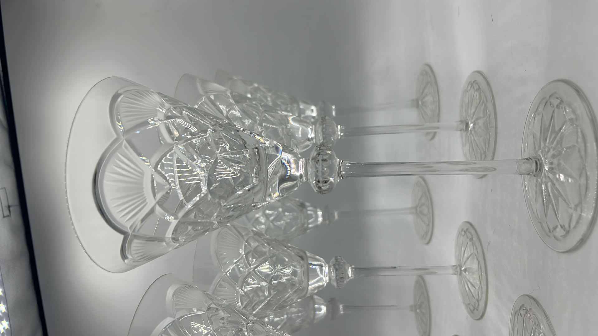 Photo 2 of 9 LEAD CUT CRYSTAL WINE GLASSES