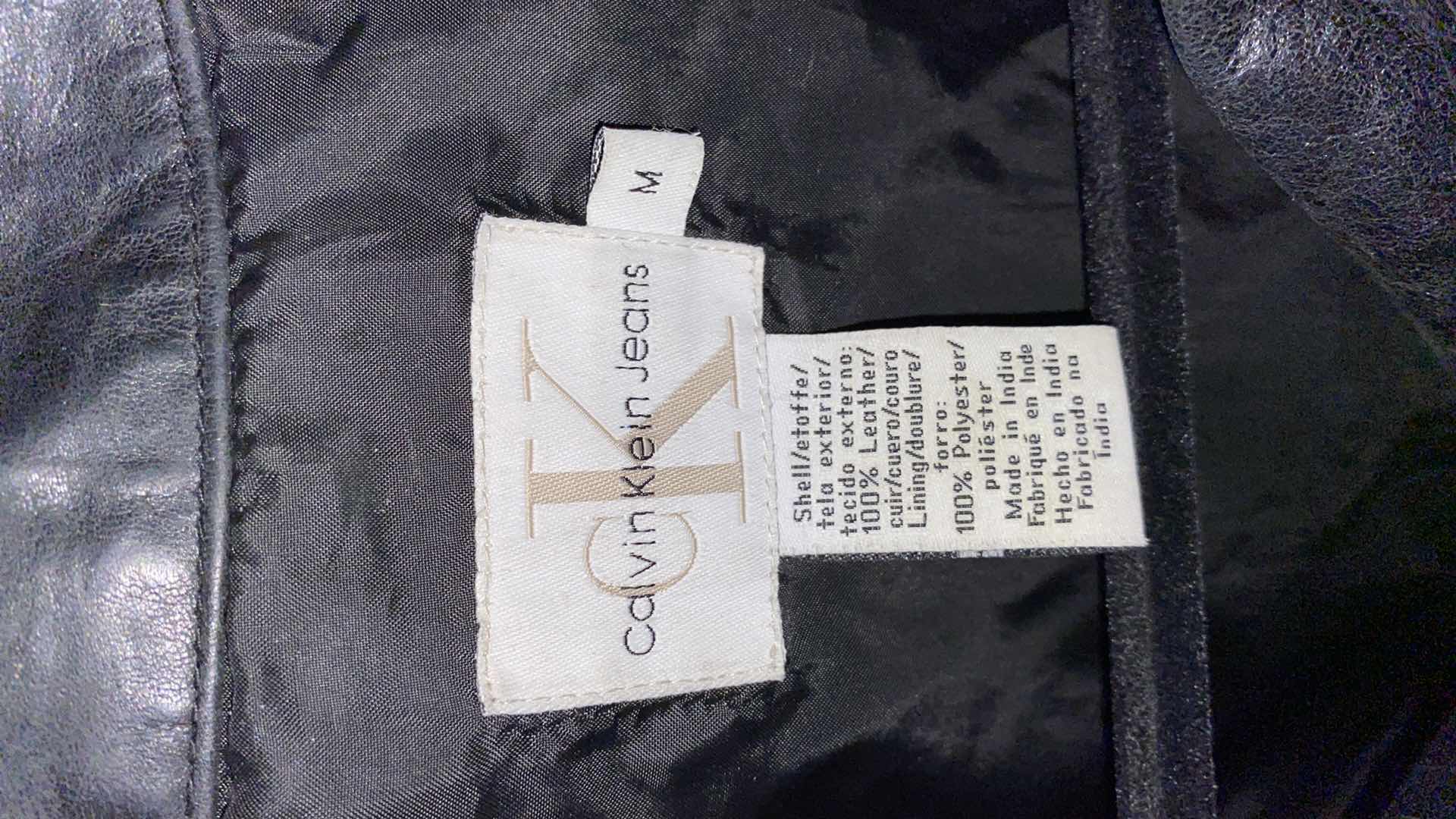 Photo 2 of MENS SIZE MEDIUM CALVIN KLEIN LEATHER JACKET AND FABRIC JACKET UNKNOWN BRAND