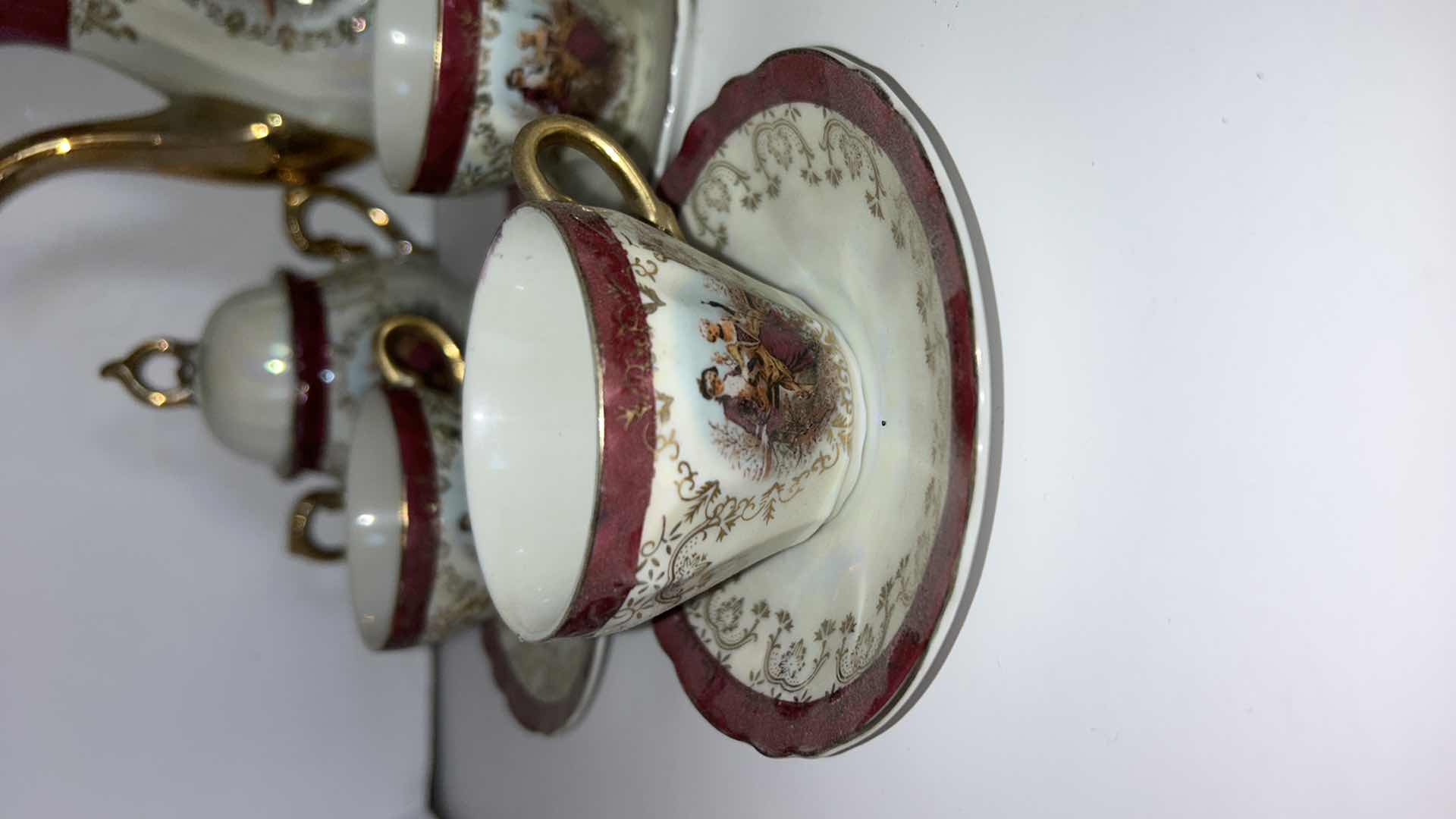 Photo 2 of PORCELAIN COFFEE/TEA SET USA IMPORT COSMOS MADE IN JAPAN