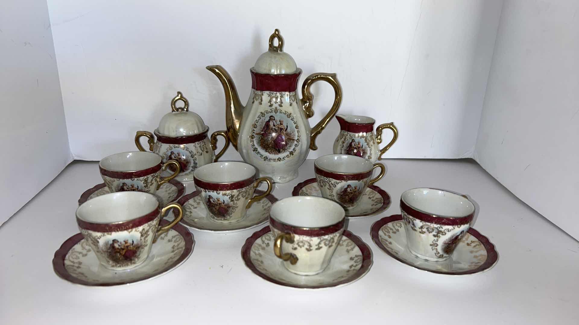 Photo 6 of PORCELAIN COFFEE/TEA SET USA IMPORT COSMOS MADE IN JAPAN