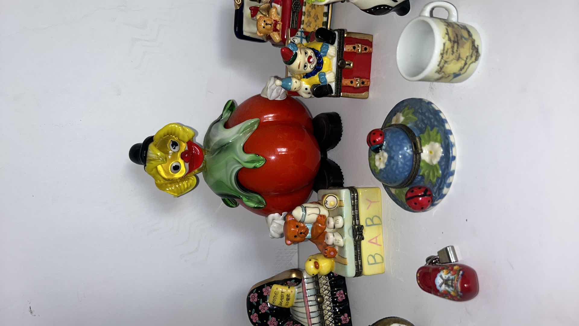 Photo 2 of COLLECTIBLE TRINKET BOXES, FLASS CLOWN AND MORE