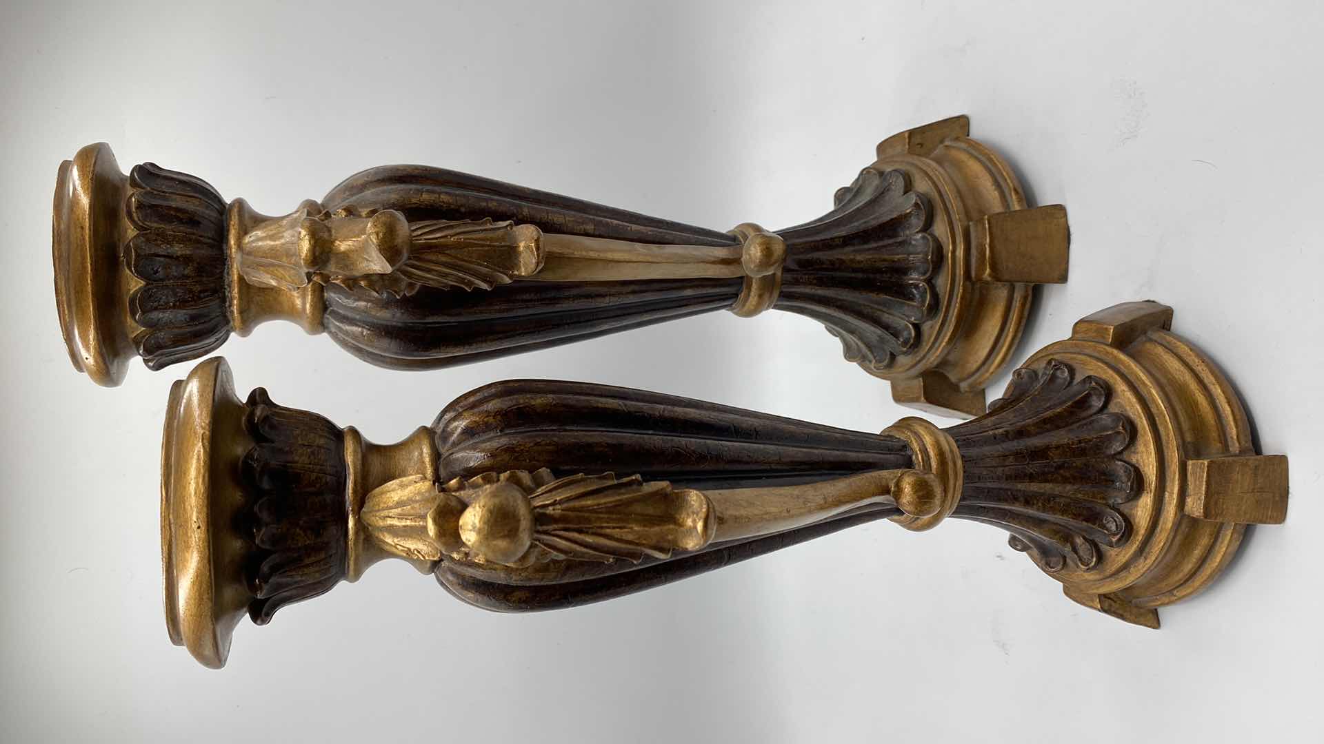 Photo 3 of PAIR OF RESIN CANDLESTICKS TALLEST 18”