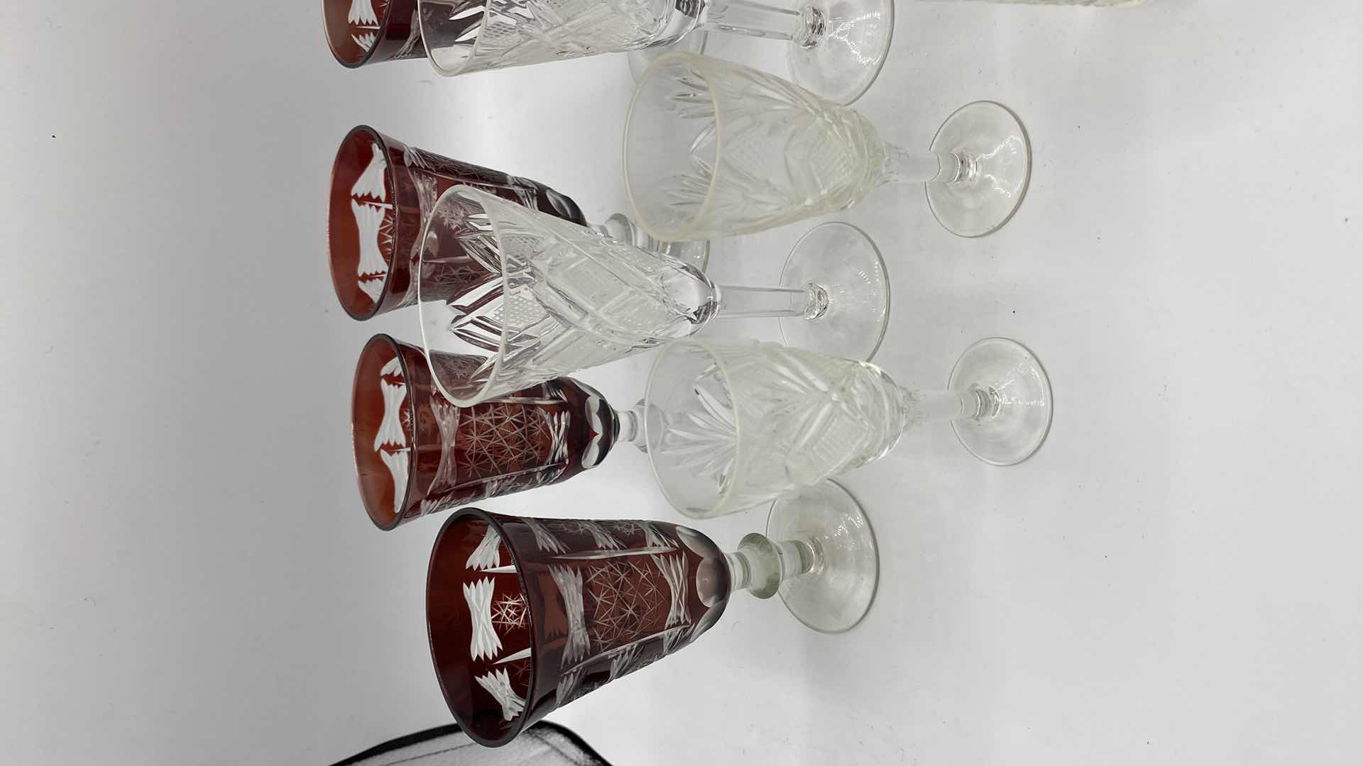Photo 3 of 12-CUT CRYSTAL CORDIAL STEMWARE AND A SHOT GLASS