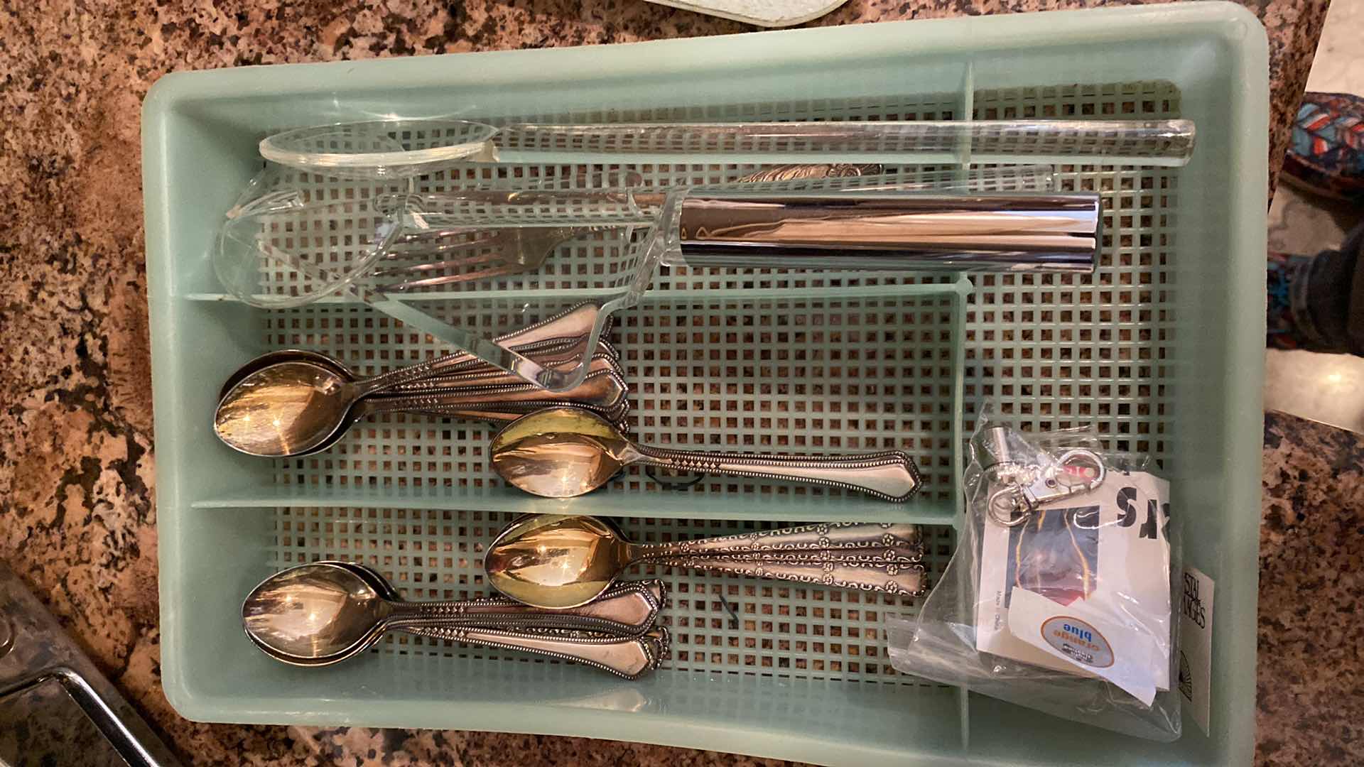 Photo 1 of SILVER PLATED TEASPOONS AND ACRYLIC SERVEWARE