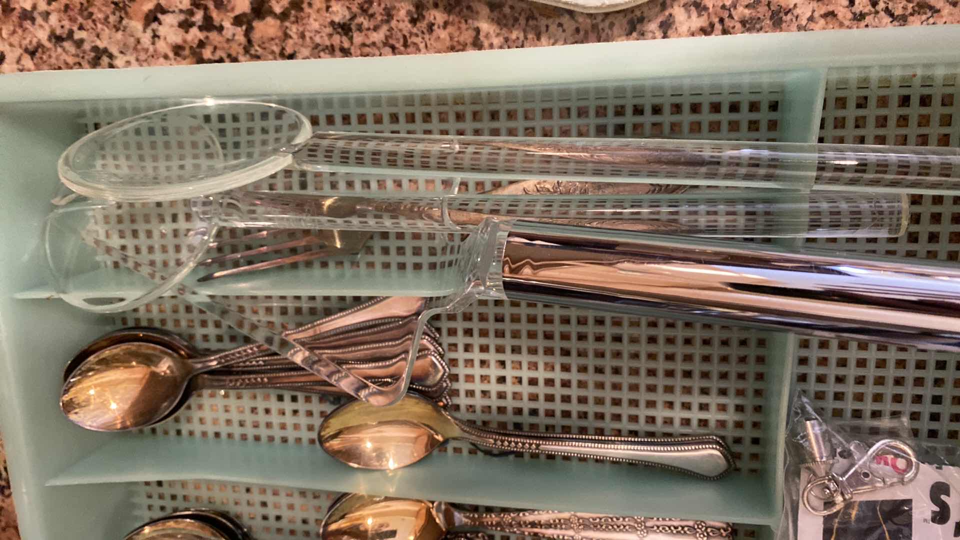 Photo 3 of SILVER PLATED TEASPOONS AND ACRYLIC SERVEWARE