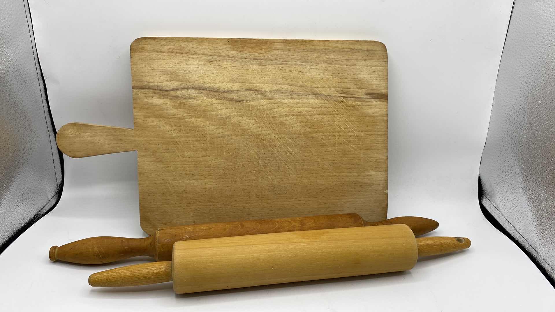 Photo 1 of WOOD CUTTING BOARD AND ROLLING PINS