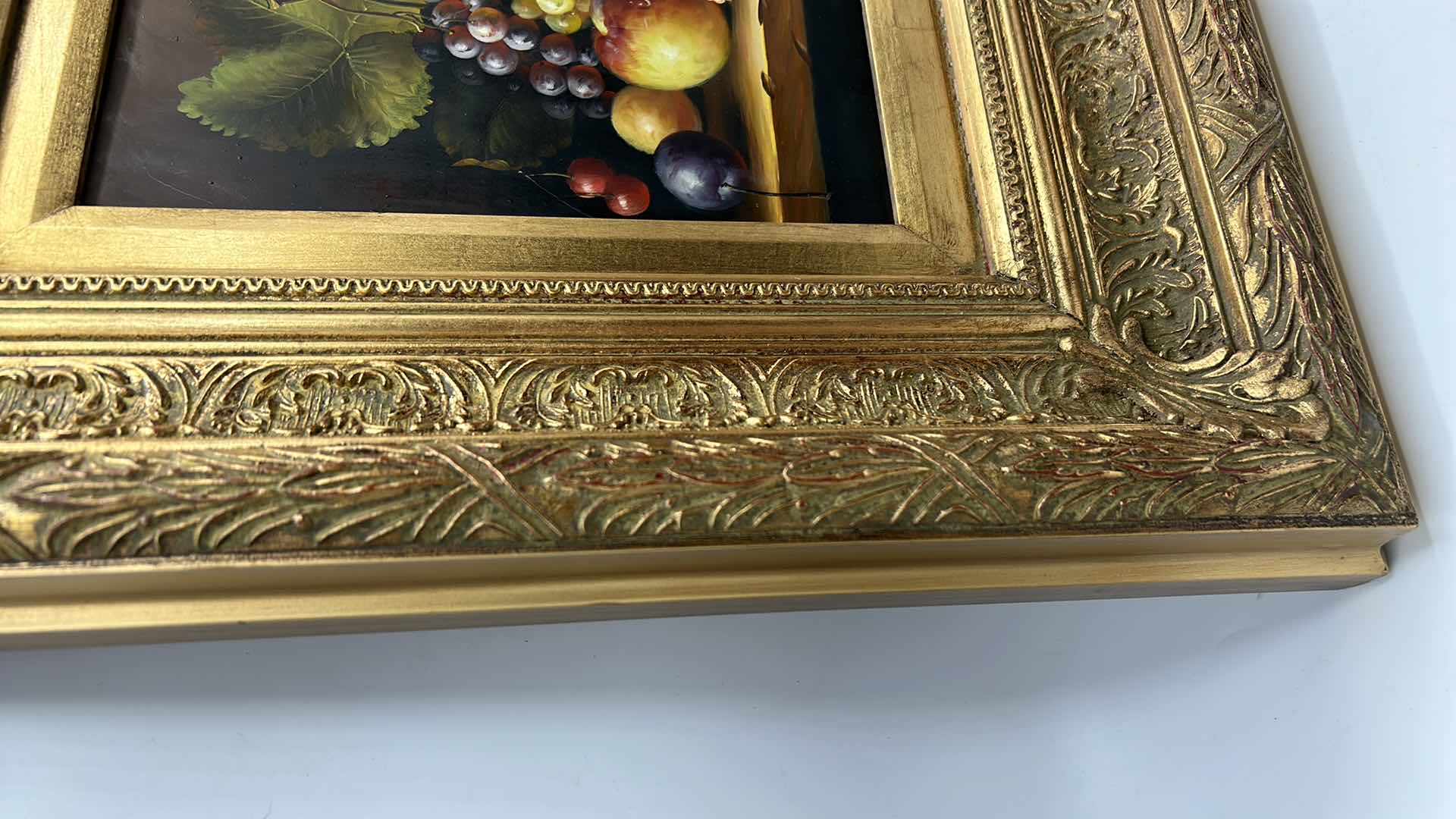 Photo 4 of ORNATE GOLD FRAMED ART WORK FRUIT 17” x 19”