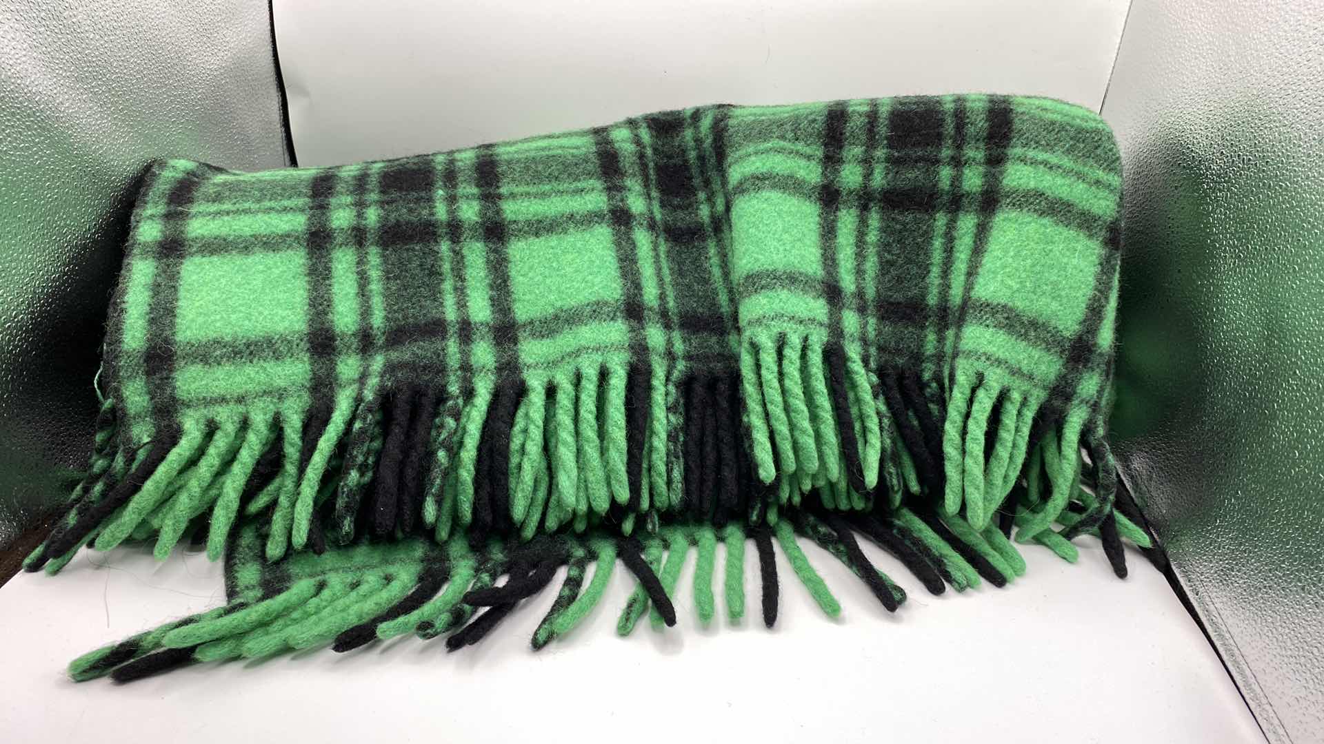 Photo 1 of GREEN WOOL THROW