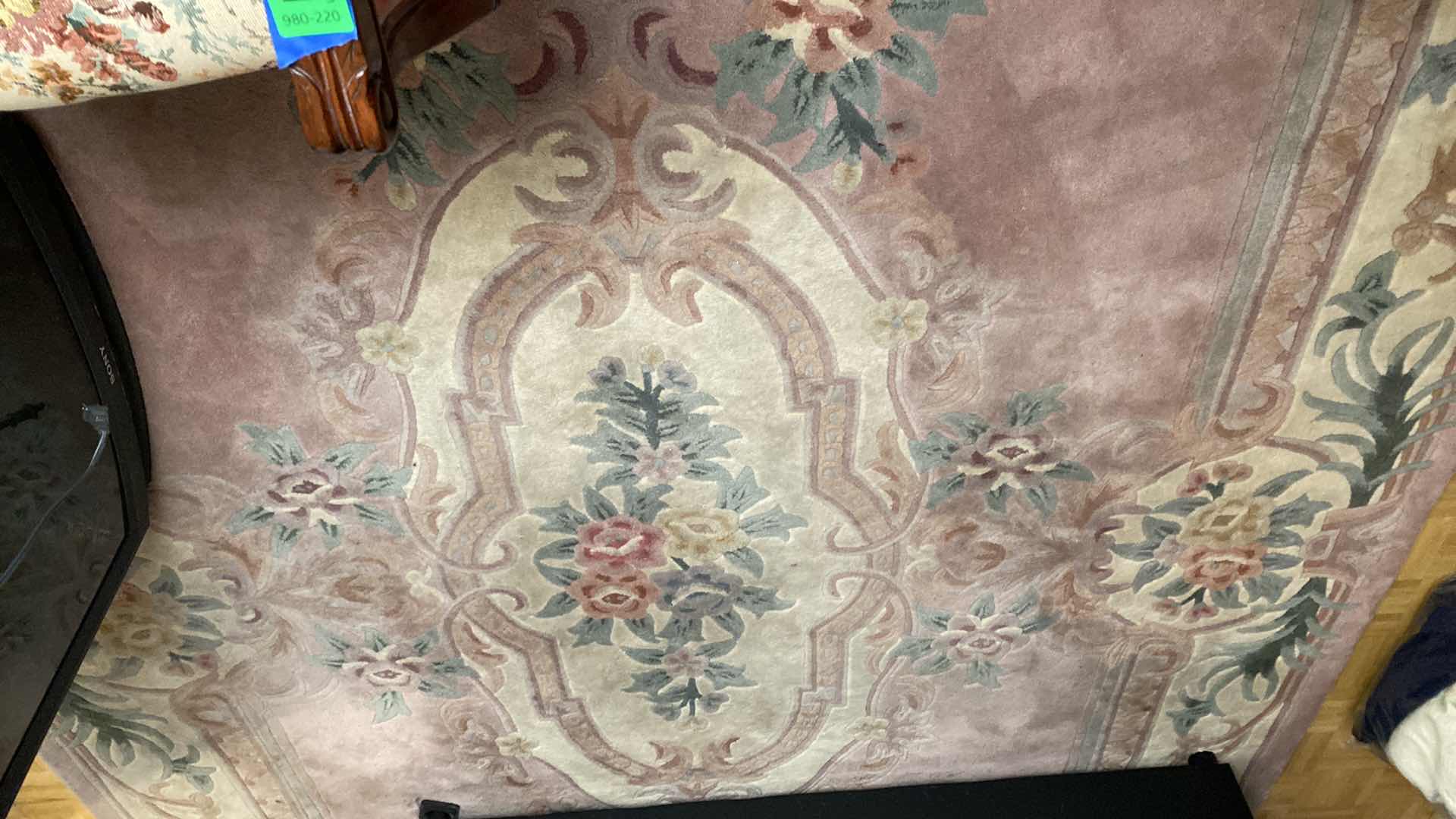 Photo 2 of VINTAGE PLUSH  FLORAL AREA RUG LIGHT PINK AND CREAM 93” X 125”