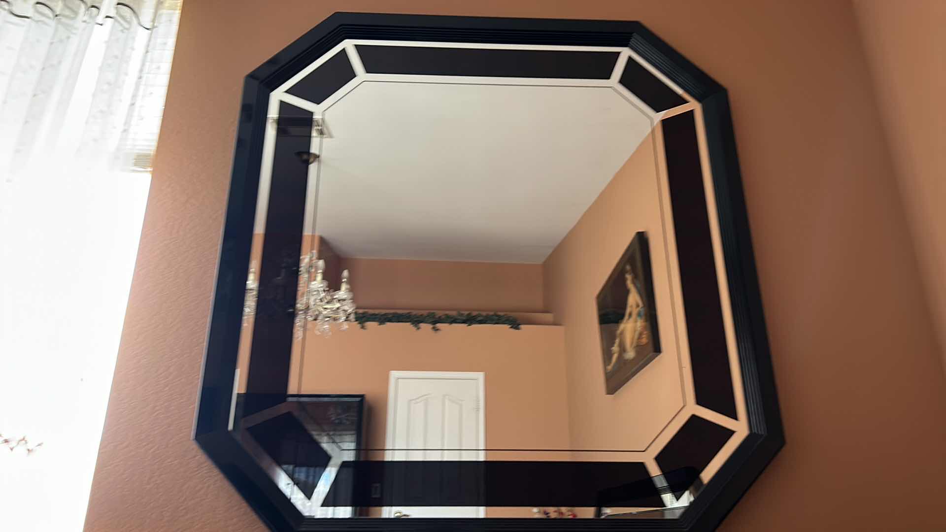 Photo 2 of ITALIAN ART DECO BLACK WOOD LACQUER AND MIRROR 46” x 49”