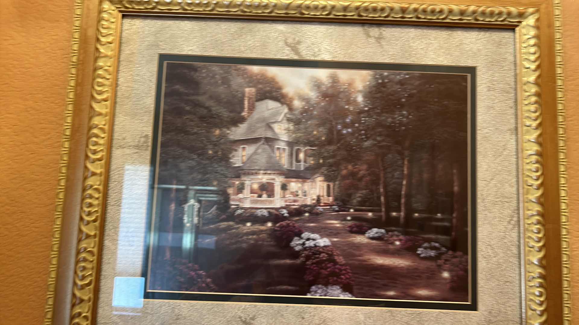 Photo 2 of ARTWORK GOLD FRAMED COUNTRY COTTAGE 24” x 20”