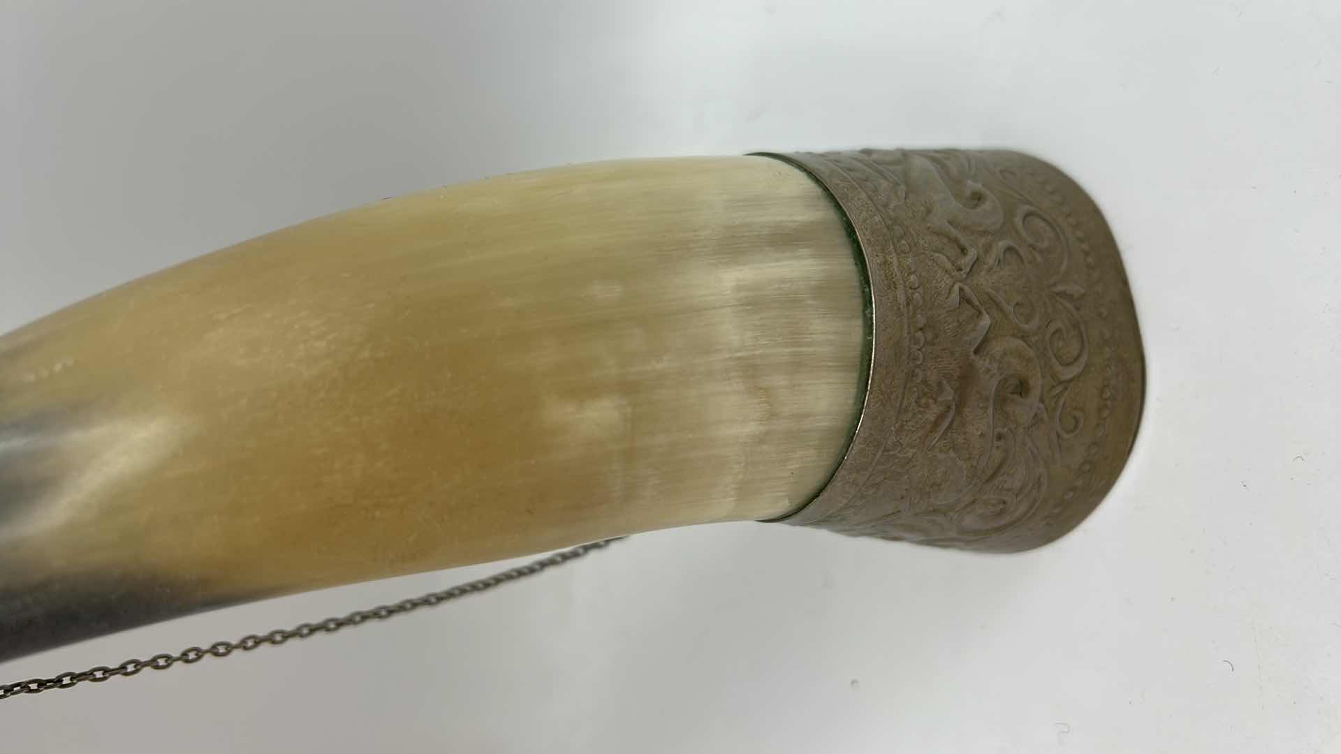 Photo 3 of HORN WITH METAL ACCENTS, LENGTH 11.5”