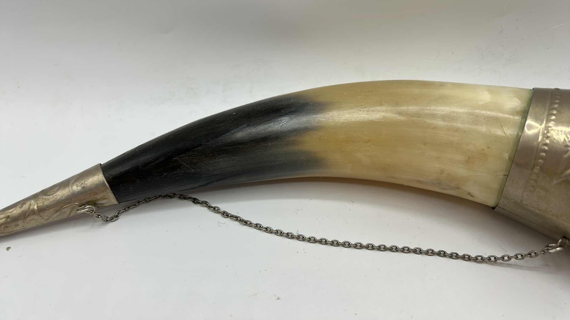 Photo 2 of HORN WITH METAL ACCENTS, LENGTH 11.5”