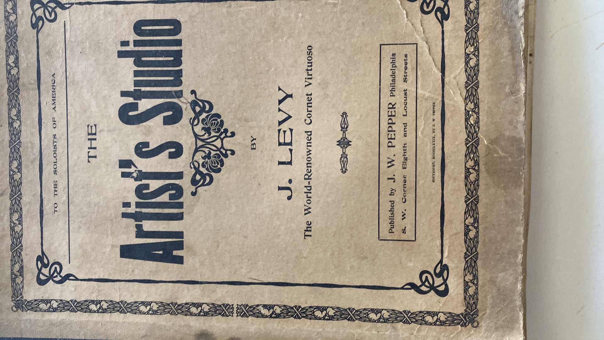 Photo 6 of THE ARTISTS STUDIO J. LEVY ANTIQUE MUSIC BOOKS
