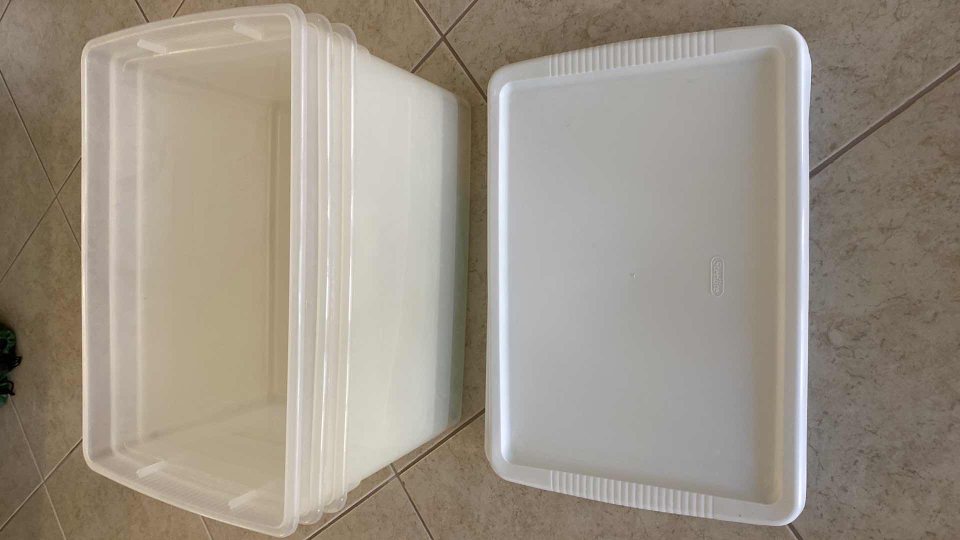 Photo 1 of 3 STERILITE STORAGE TOTES WITH LIDS 22” X 16” H12”