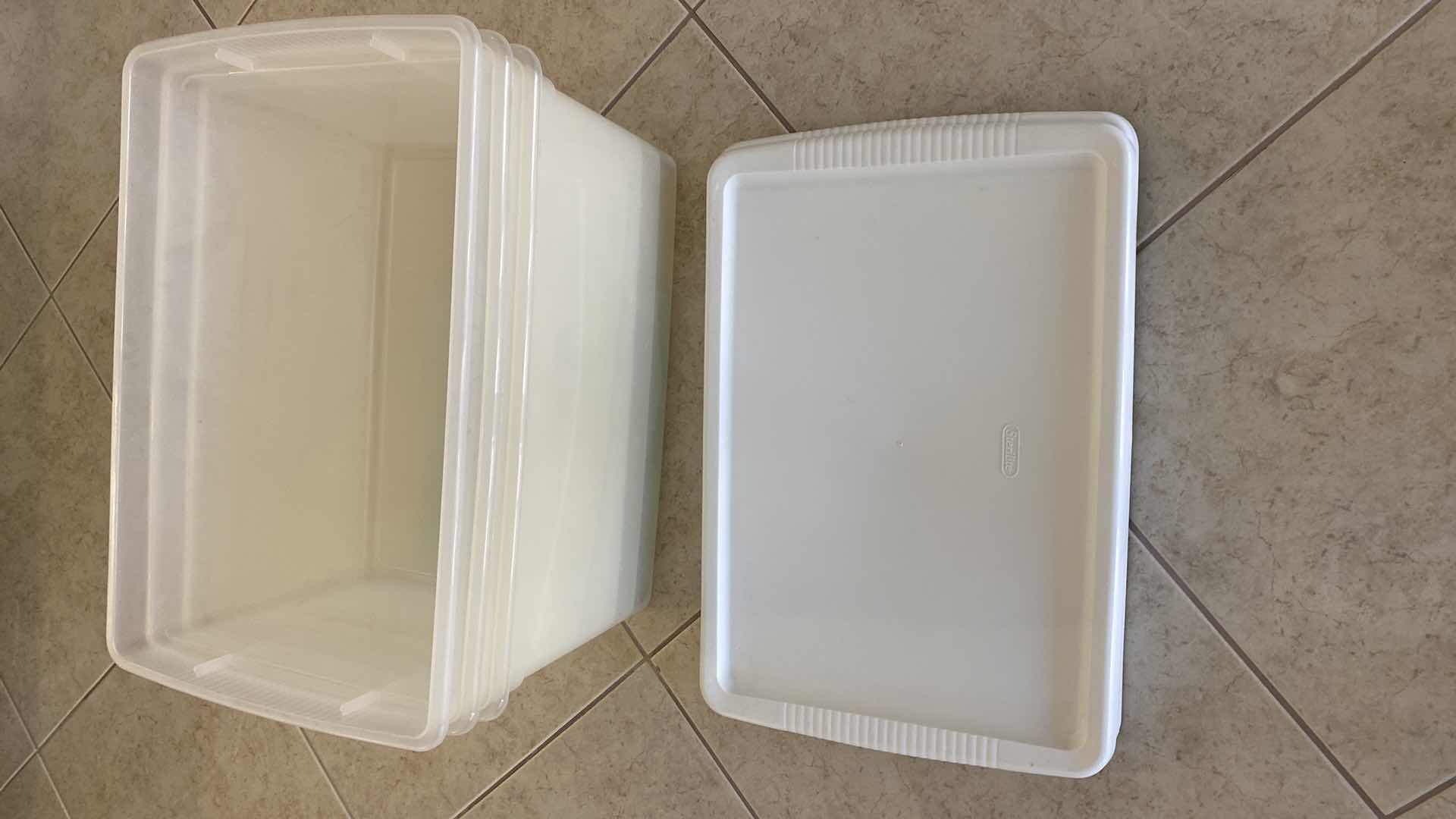 Photo 1 of 3 STERILITE STORAGE TOTES WITH LIDS 22” X 16” H12”