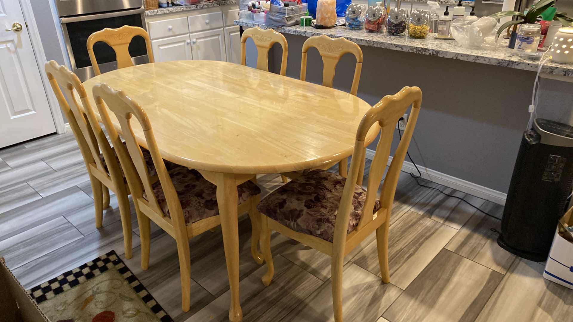 Photo 3 of MAPLE DINING TABLE WITH 6 CHAIRS 71” X 41” H30.5”