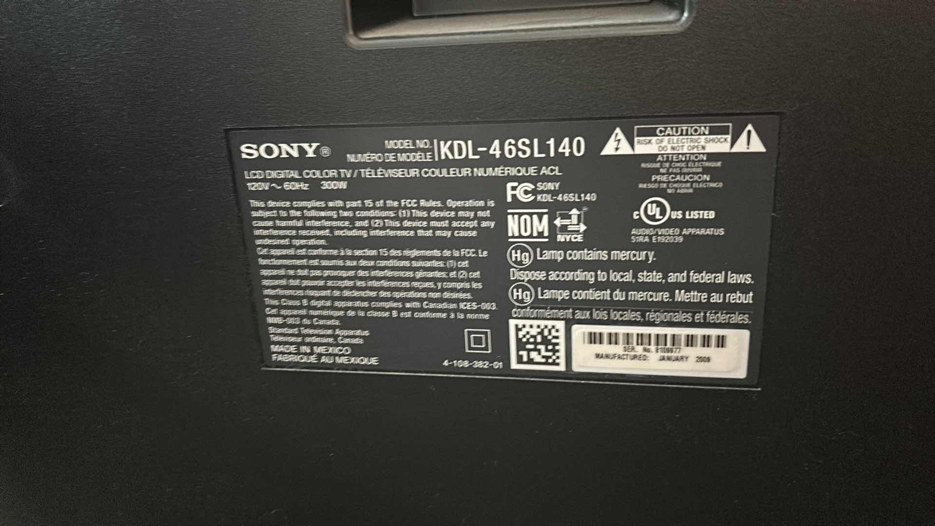 Photo 4 of SONY LCD 46” TV WITH REMOTE $988