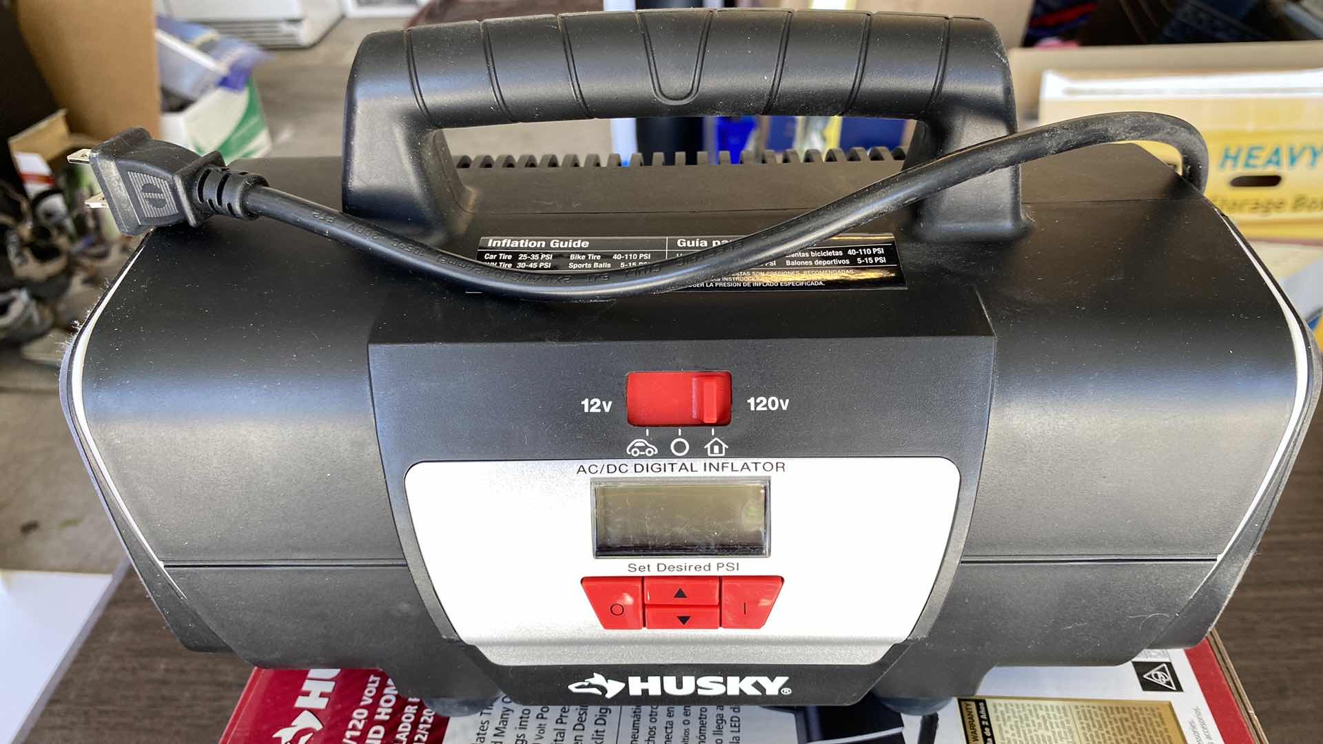 Photo 2 of HUSKY 12/120V AUTO AND HOME INFLATOR