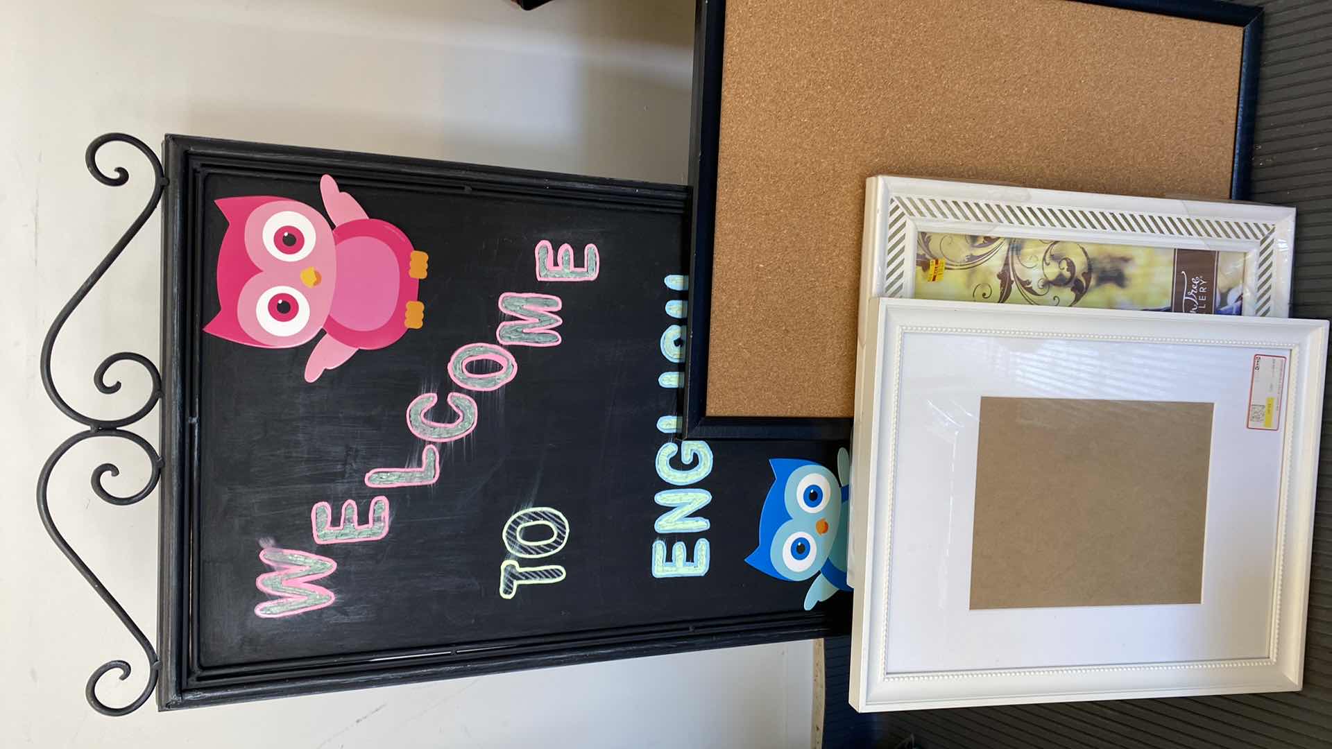 Photo 1 of 2 PHOTO FRAMES CORK BOARD AND SANDWICH STYLE CHALK BOARD