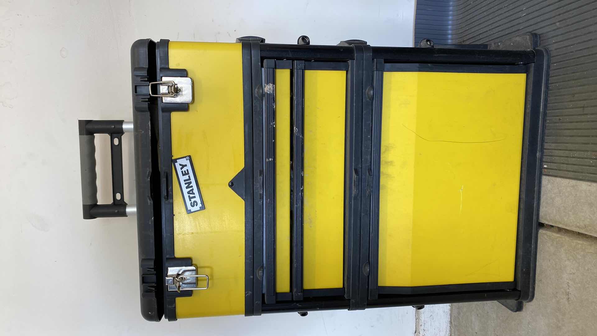 Photo 1 of STANLEY ROLLING TOOL BOX WITH TOOLS 20” X 13” H39”