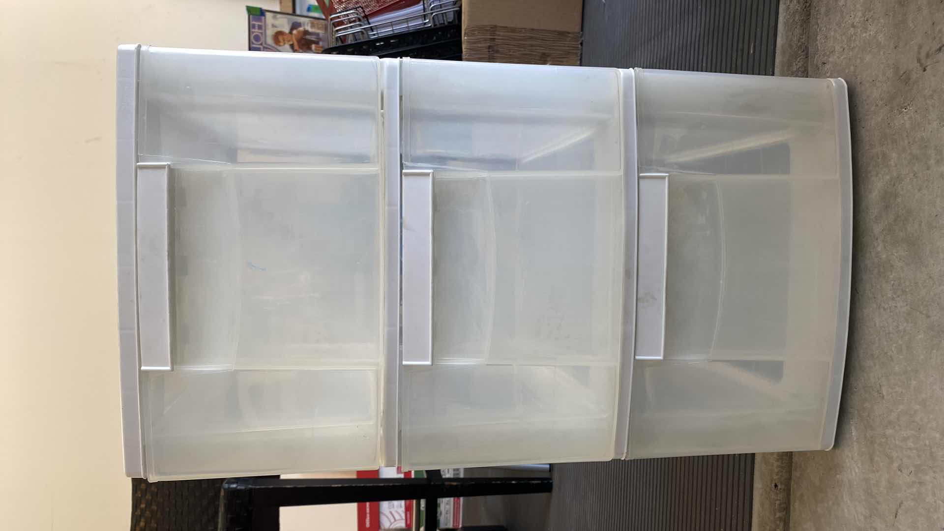 Photo 1 of 3 DRAWER PLASTIC STORAGE UNIT 14” X 16” H25”