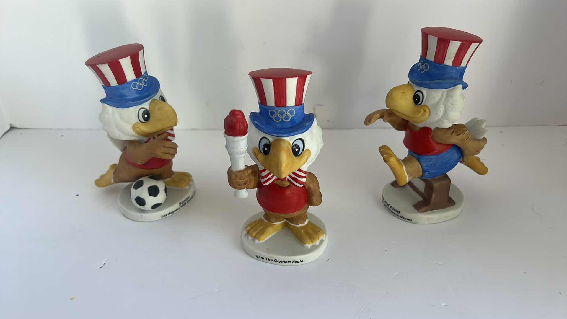 Photo 3 of 6 VINTAGE 5” PAPEL CERAMIC FIGURINES 1980 OLYMPICS