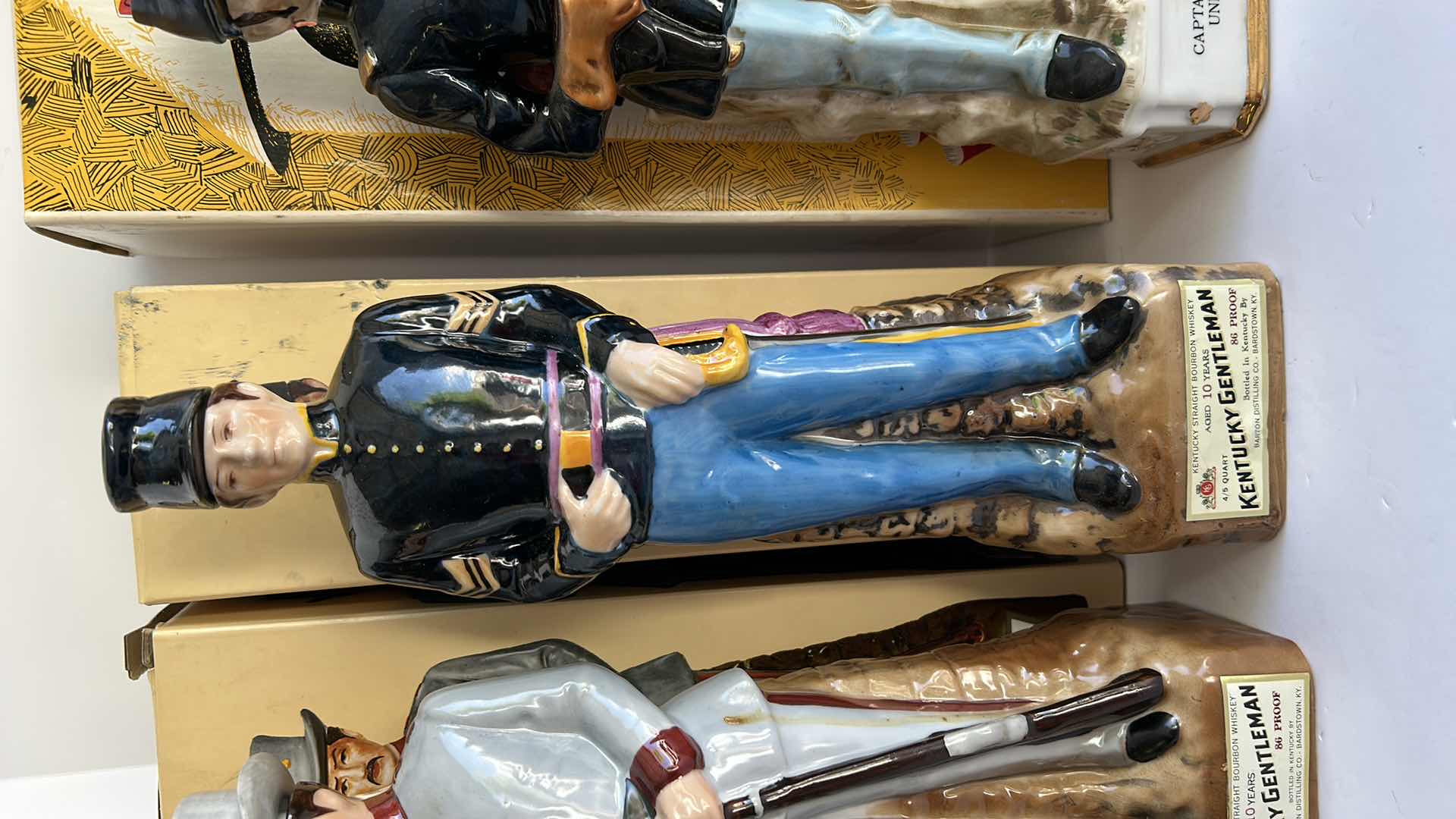 Photo 6 of RARE VERY LIMITED EDITION COLLECTION - 4 GENUINE HAND PAINTED PORCELAIN COLLECTIBLES, EACH IS SIGNED AND DATED  H14” (no alcohol) EMPTY BOTTLES