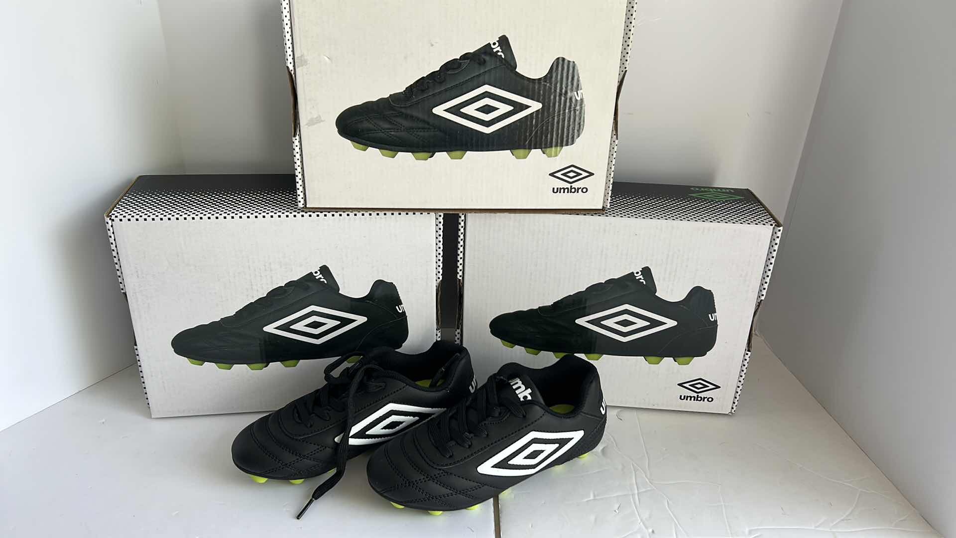 Photo 1 of 3 PAIRS NEW CHILDS SOCCER CLEATS 2 SIZE 2, 1 SIZE 13