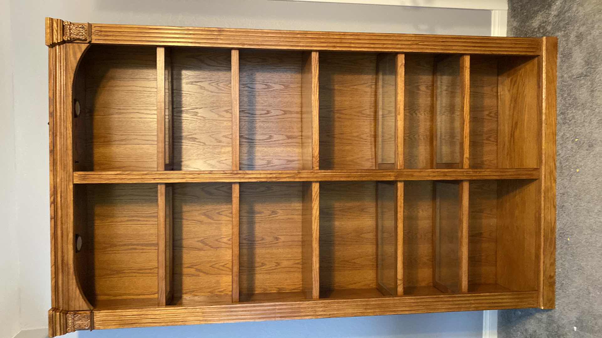 Photo 1 of OAK LIGHTED 6 SHELF BOOK CASE 48” X 13” H84” (TOTAL OF 5 AVAILABLE EACH SOLD SEPARATELY