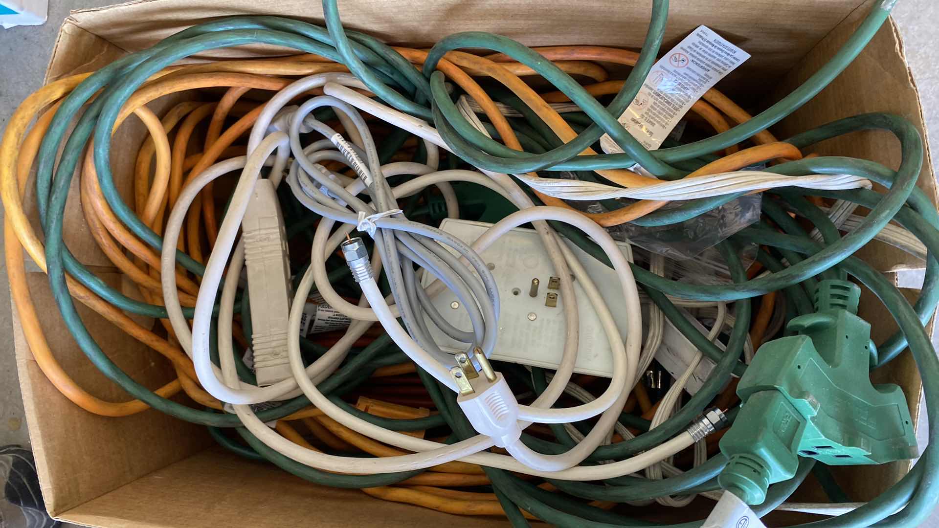 Photo 1 of BOX OF ELECTRICAL CORDS