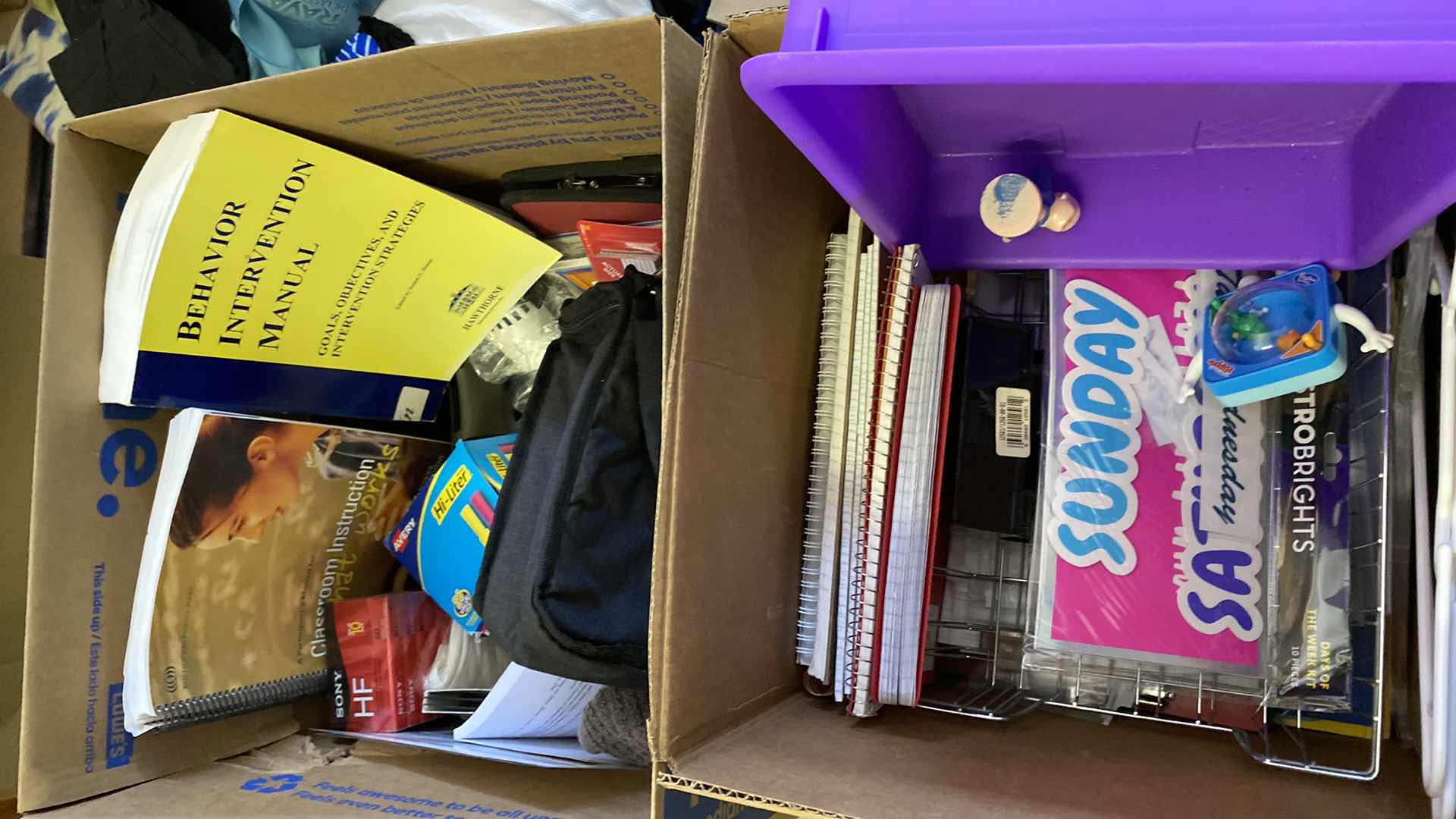 Photo 1 of 2 BOXES OF SCHOOL SUPPLIES