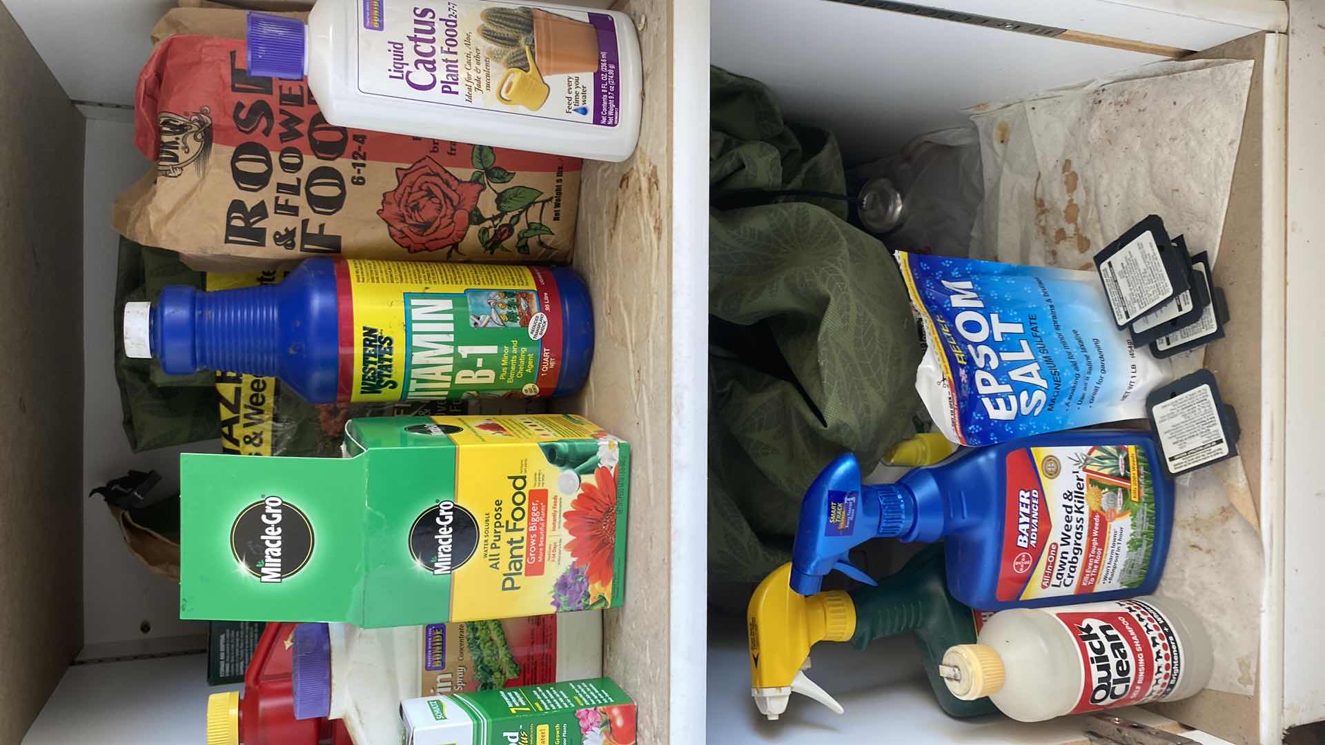 Photo 1 of CONTENTS OF GARAGE CABINET AND DRAWER GARDENING SUPPLIES AND MORE