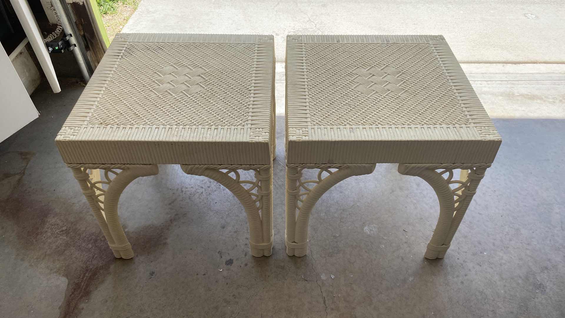 Photo 4 of PAIR OF ALUMINUM PATIO TABLES 16” X 16” H16”