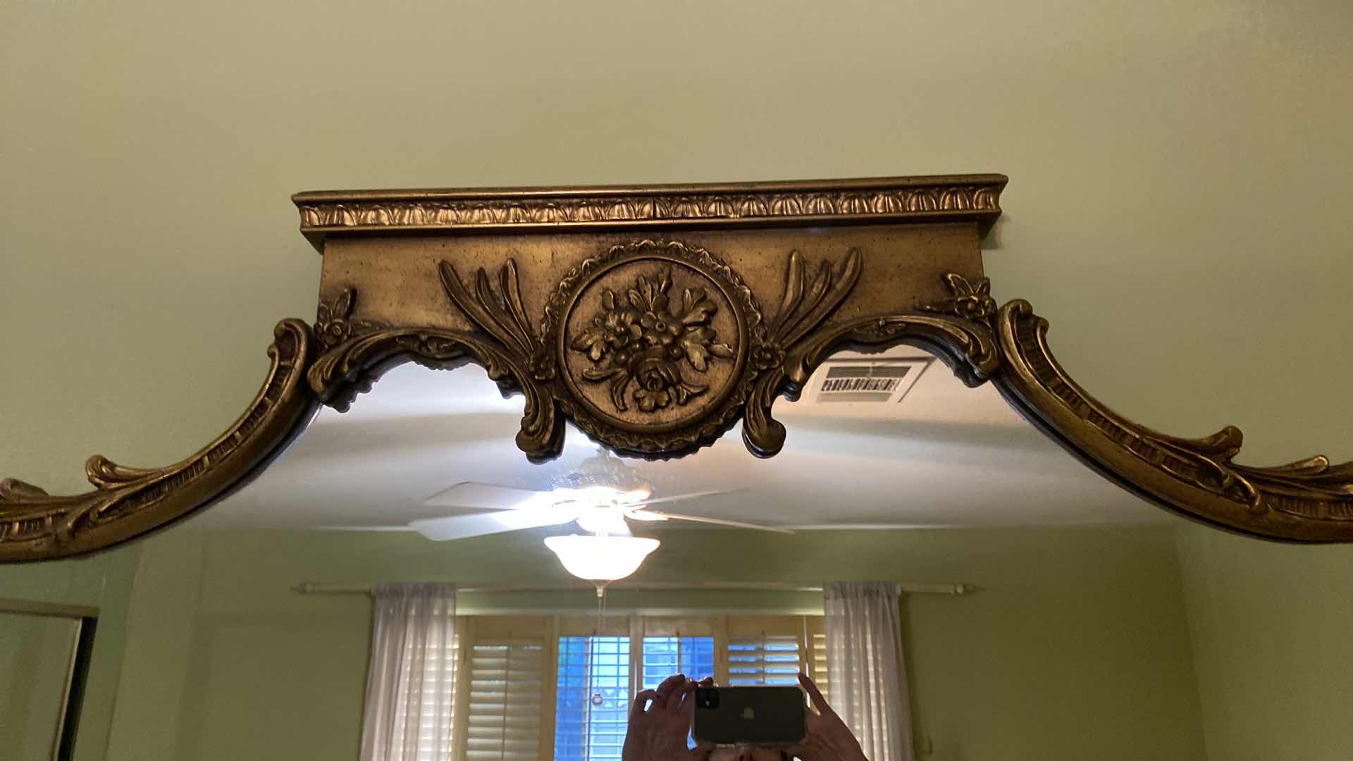 Photo 2 of VINTAGE ORNATE GOLD RESIN MIRROR 47” X 42”